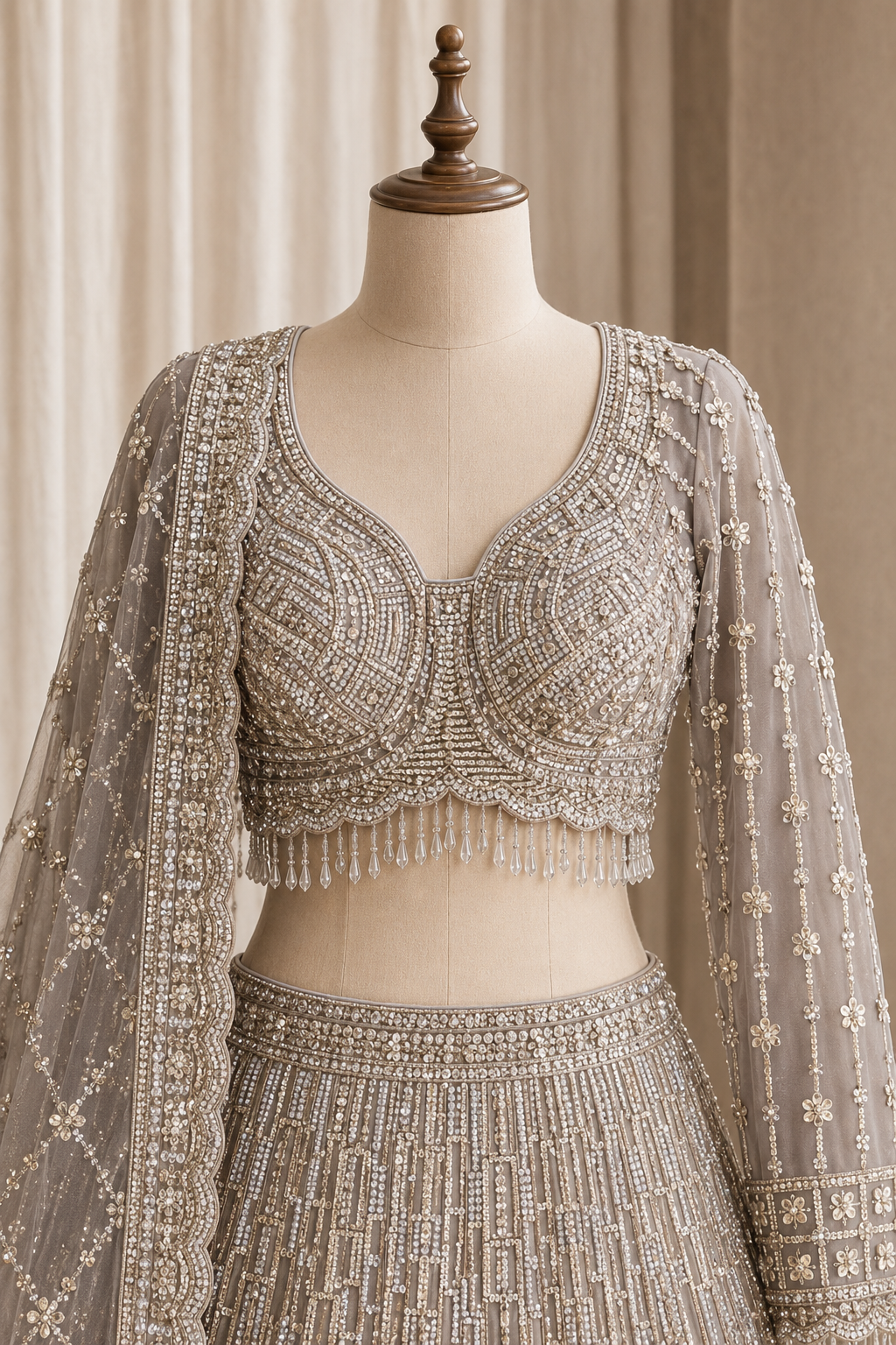 Incredible Sequins Work and Soft Net Fabric Lavender Color Lehenga Choli