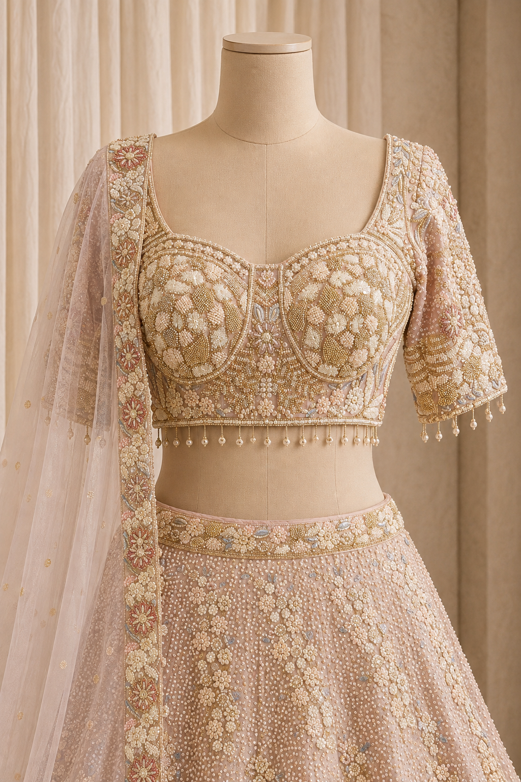 Wonderful Thread Work and Soft Net Fabric Pink Color Lehenga Choli