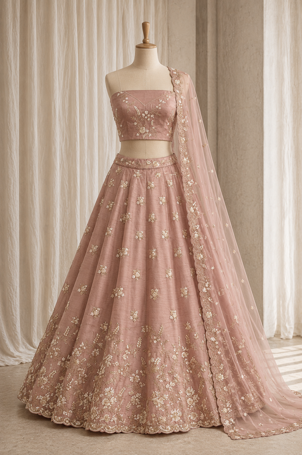 Pretty Raw Silk Fabric and Mauve Color Sequins Work Lehenga Choli