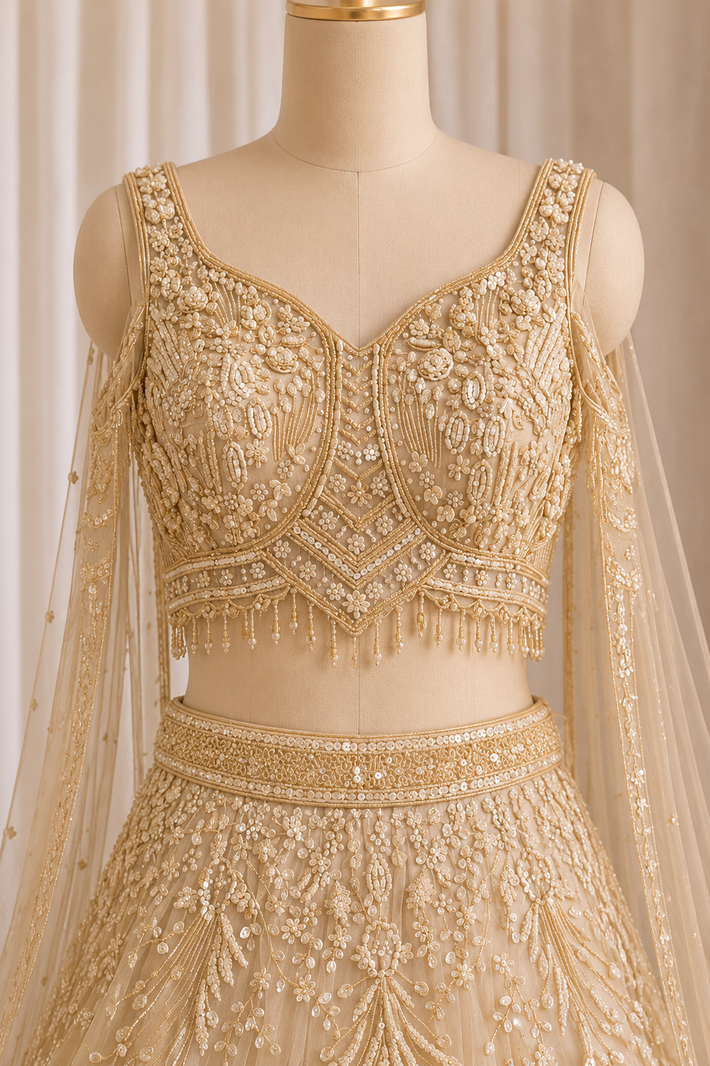 Fabulous Soft Net Fabric and Beige Color Sequins Work Lehenga Choli