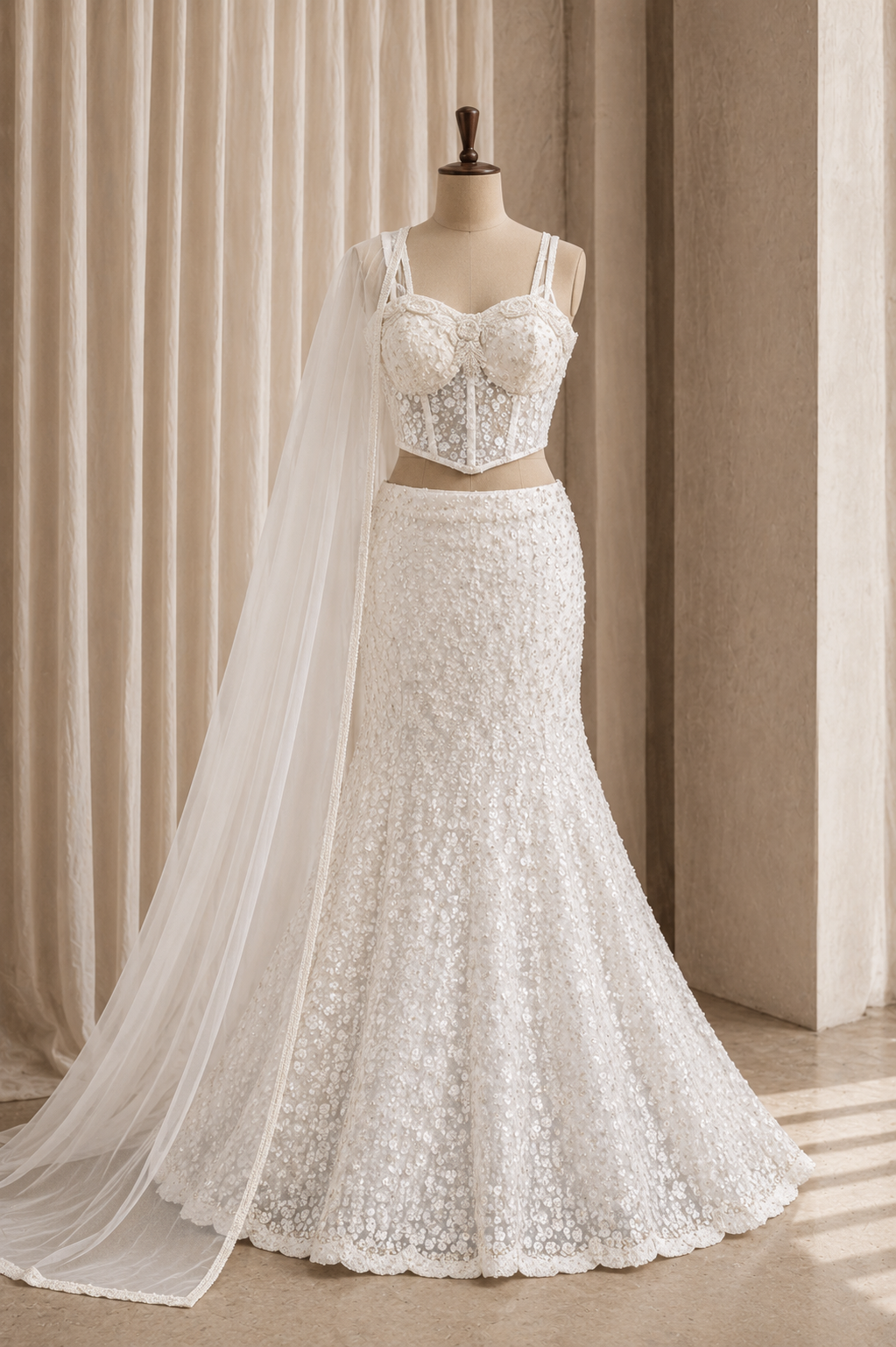 Fantastic Soft Net Fabric and White Moti Kasab Work Lehenga Choli