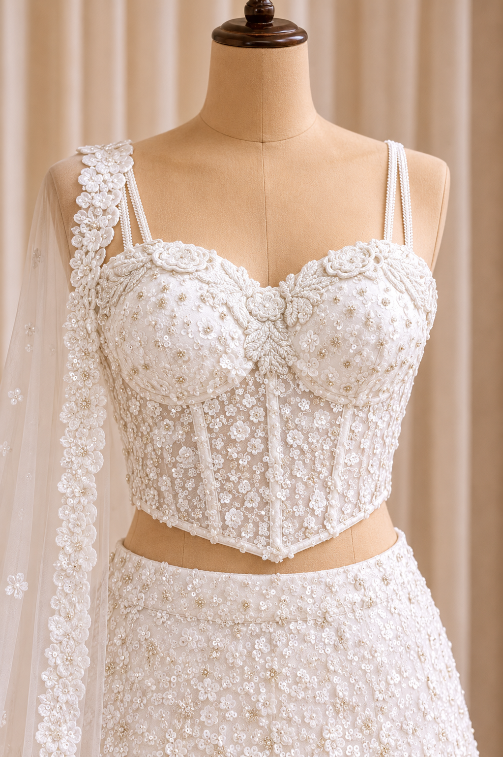 Fantastic Soft Net Fabric and White Moti Kasab Work Lehenga Choli