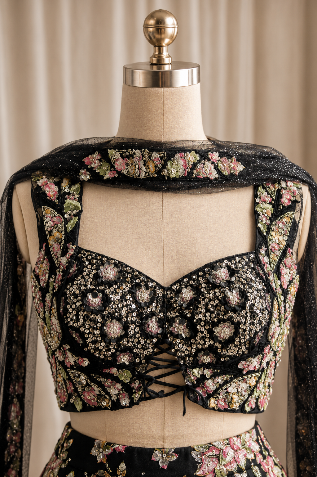 Magnificent Net Fabric and Black Color Digital Print Work Lehenga Choli