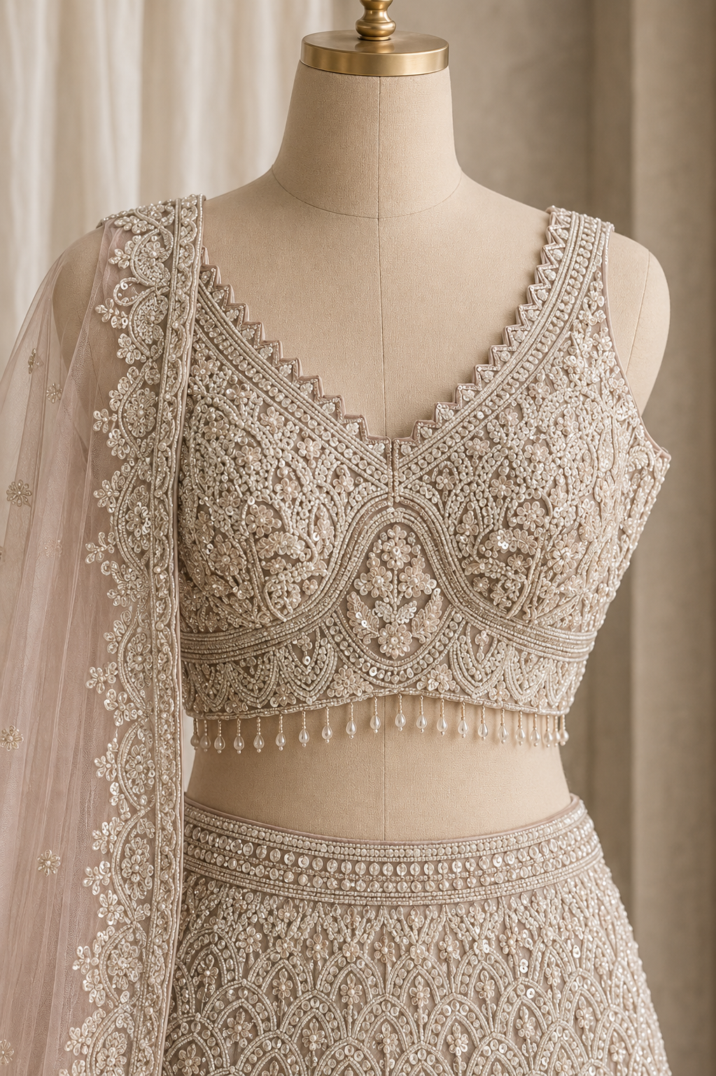 Beautifies Cutdana Work and Soft Net Fabric Lavender Color Fishcut Lehenga Choli