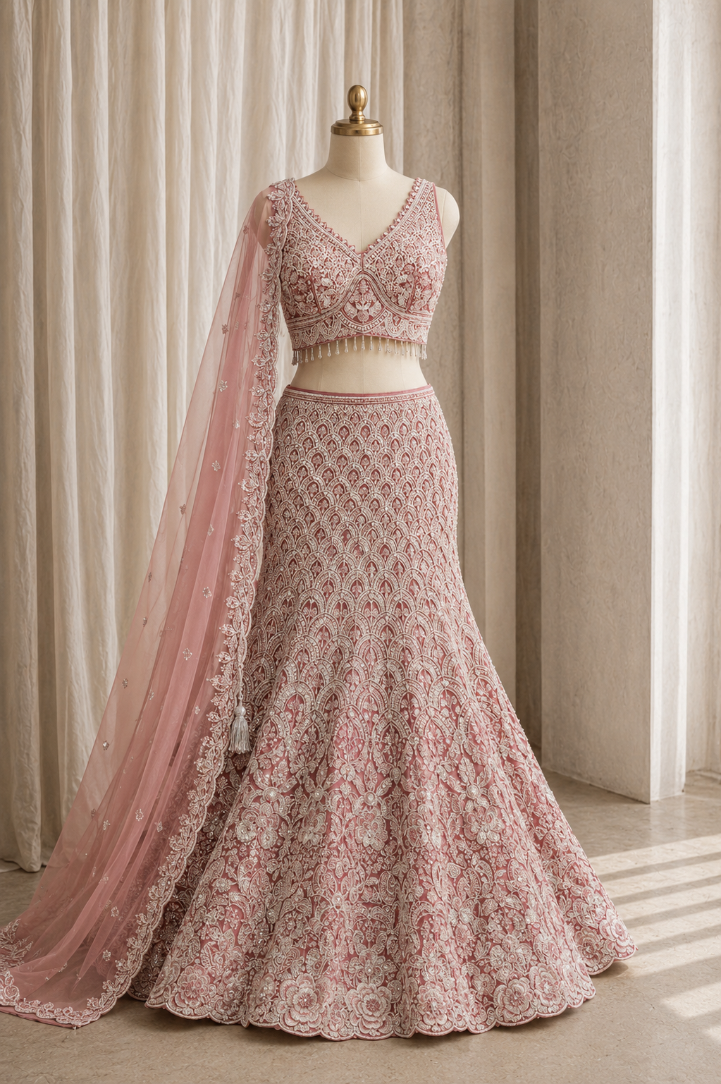 Marvelous Sequins Work and Soft Net Fabric Pink Color Lehenga Choli