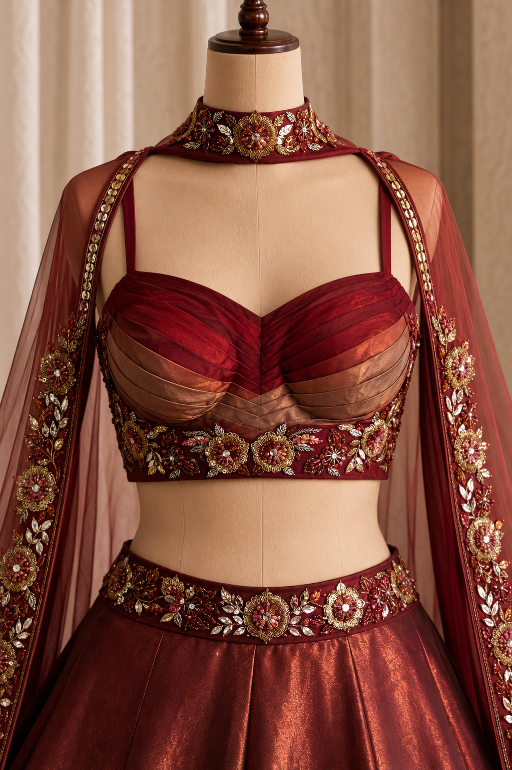 Fabulous Cutdana Work and Jimmy Choo Fabric Maroon Color Lehenga Choli