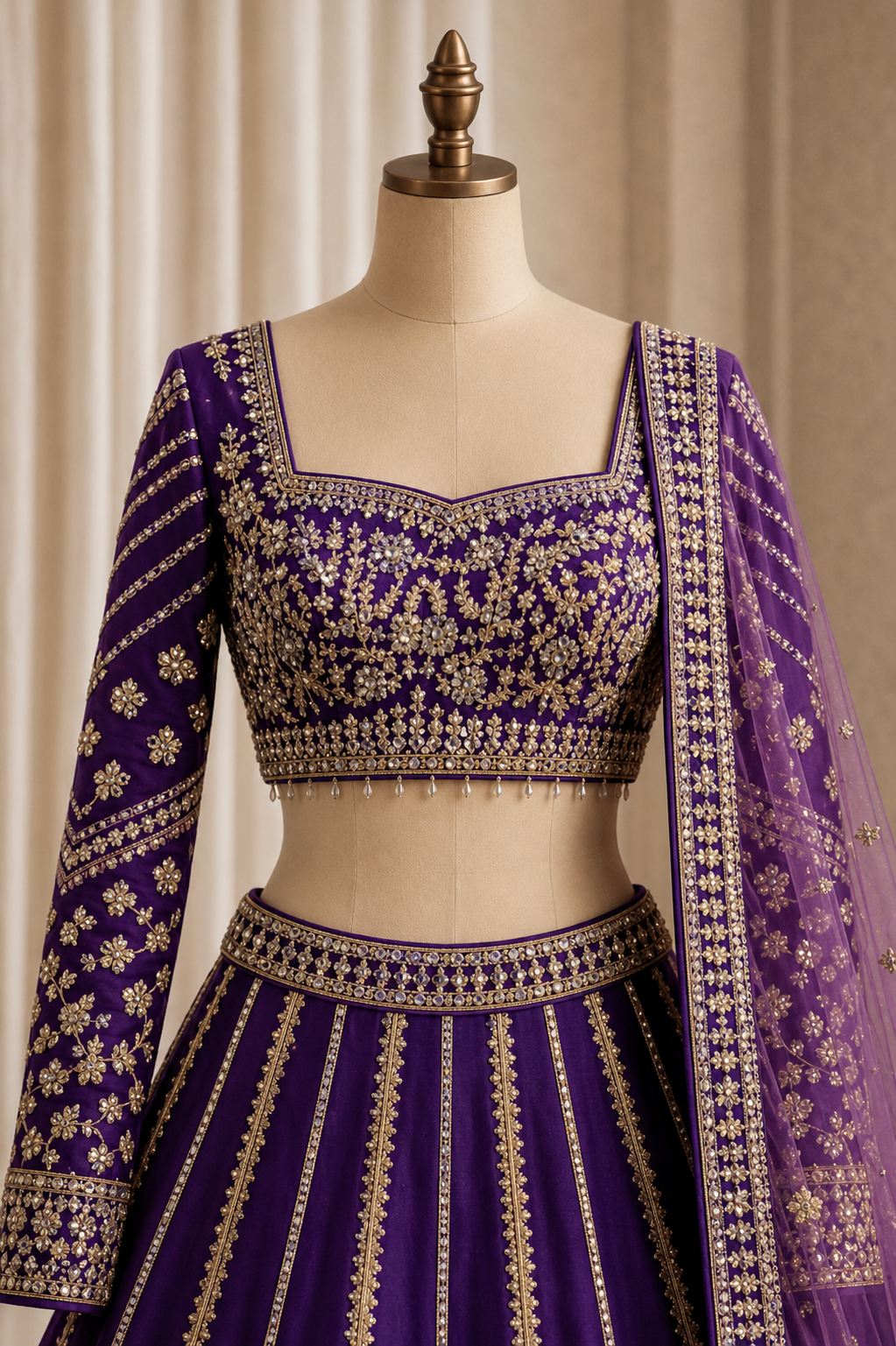 Special Mirror Work and Raw Silk Fabric Purple Color Lehenga Choli