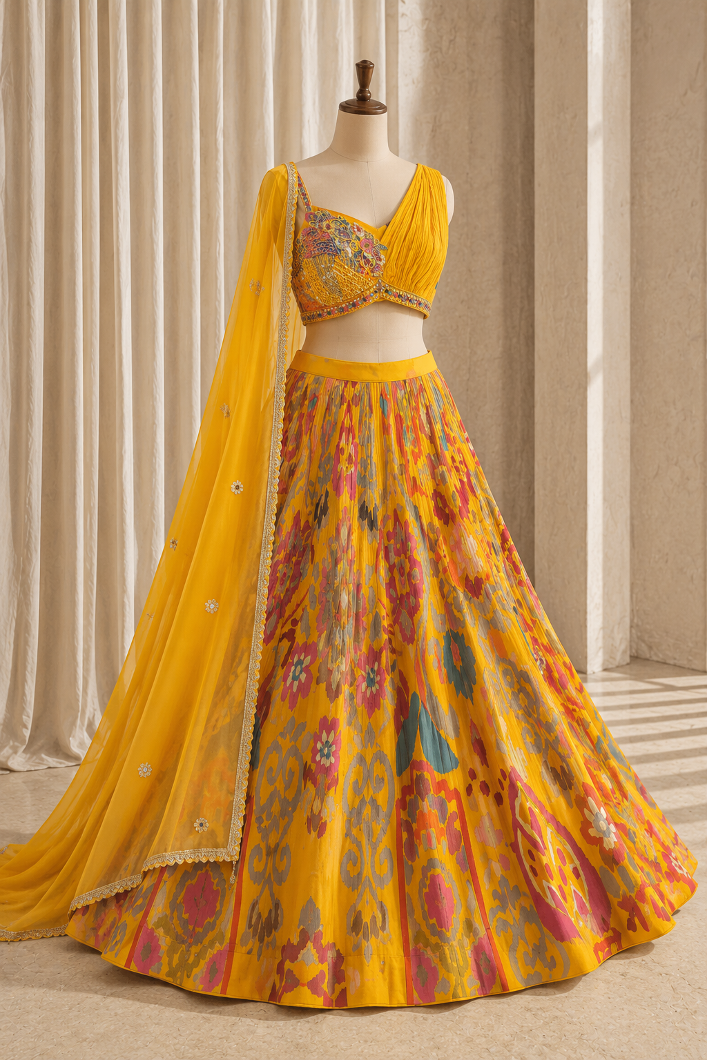 Fabulous Sequins Work and Georgette Fabric Orange Color Lehenga Choli