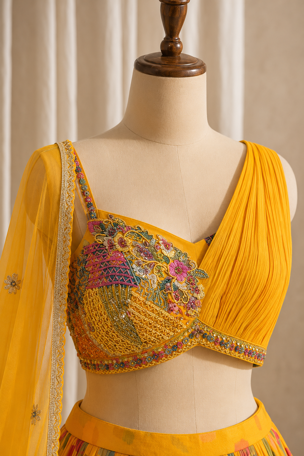 Fabulous Sequins Work and Georgette Fabric Orange Color Lehenga Choli