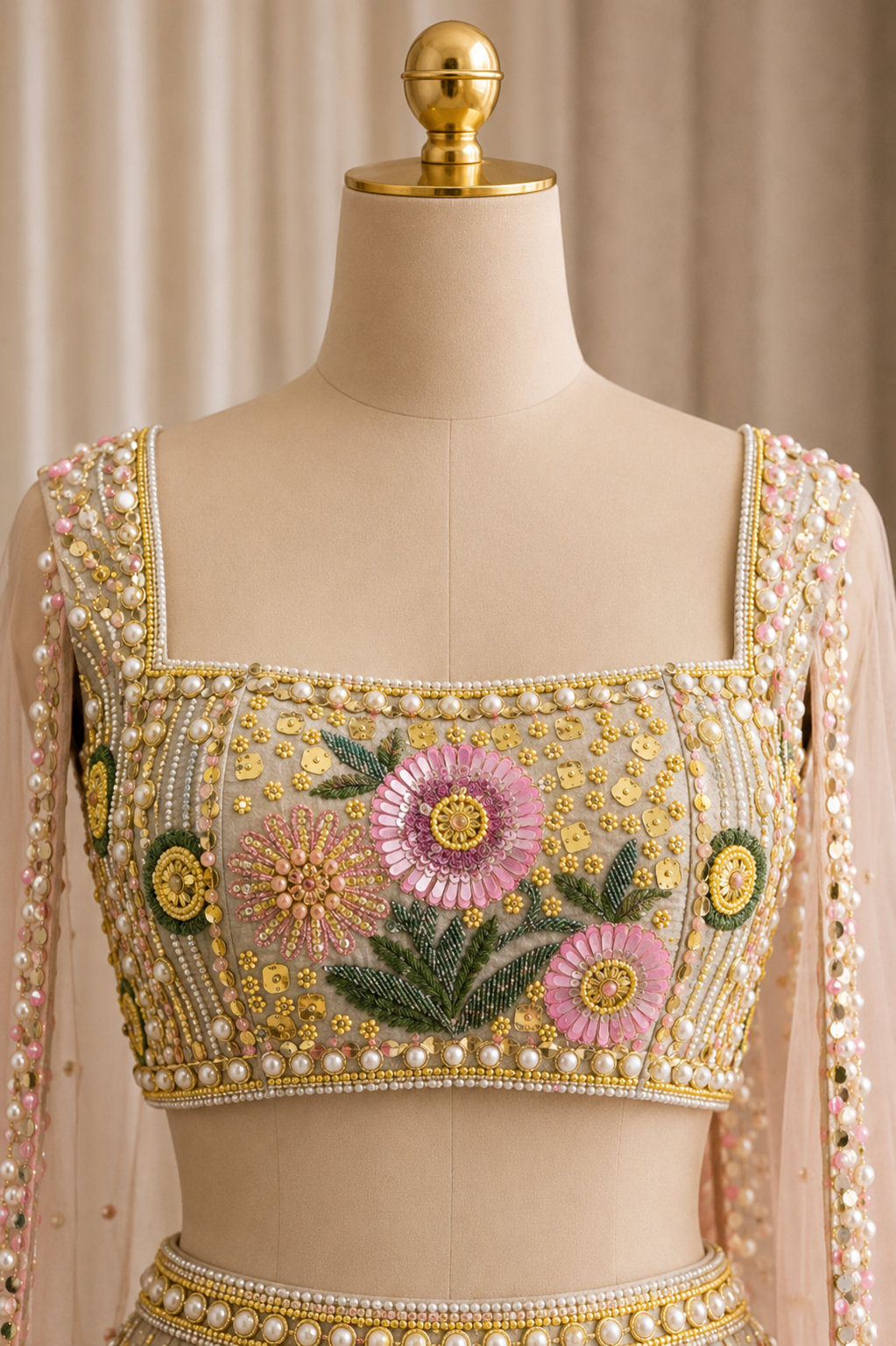 Magnificent Dupion Silk Fabric and Grey Color PDP Work Lehenga Choli