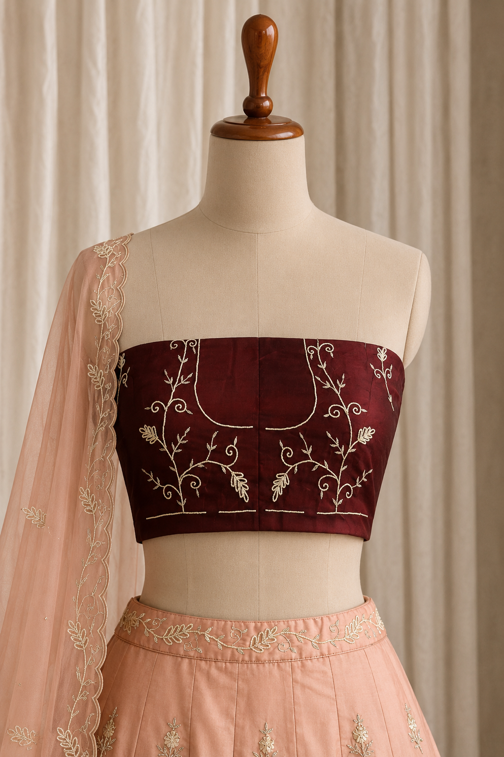 Gorgeous Tissue Fabric and Maroon Color Cutdana Work Lehenga Choli