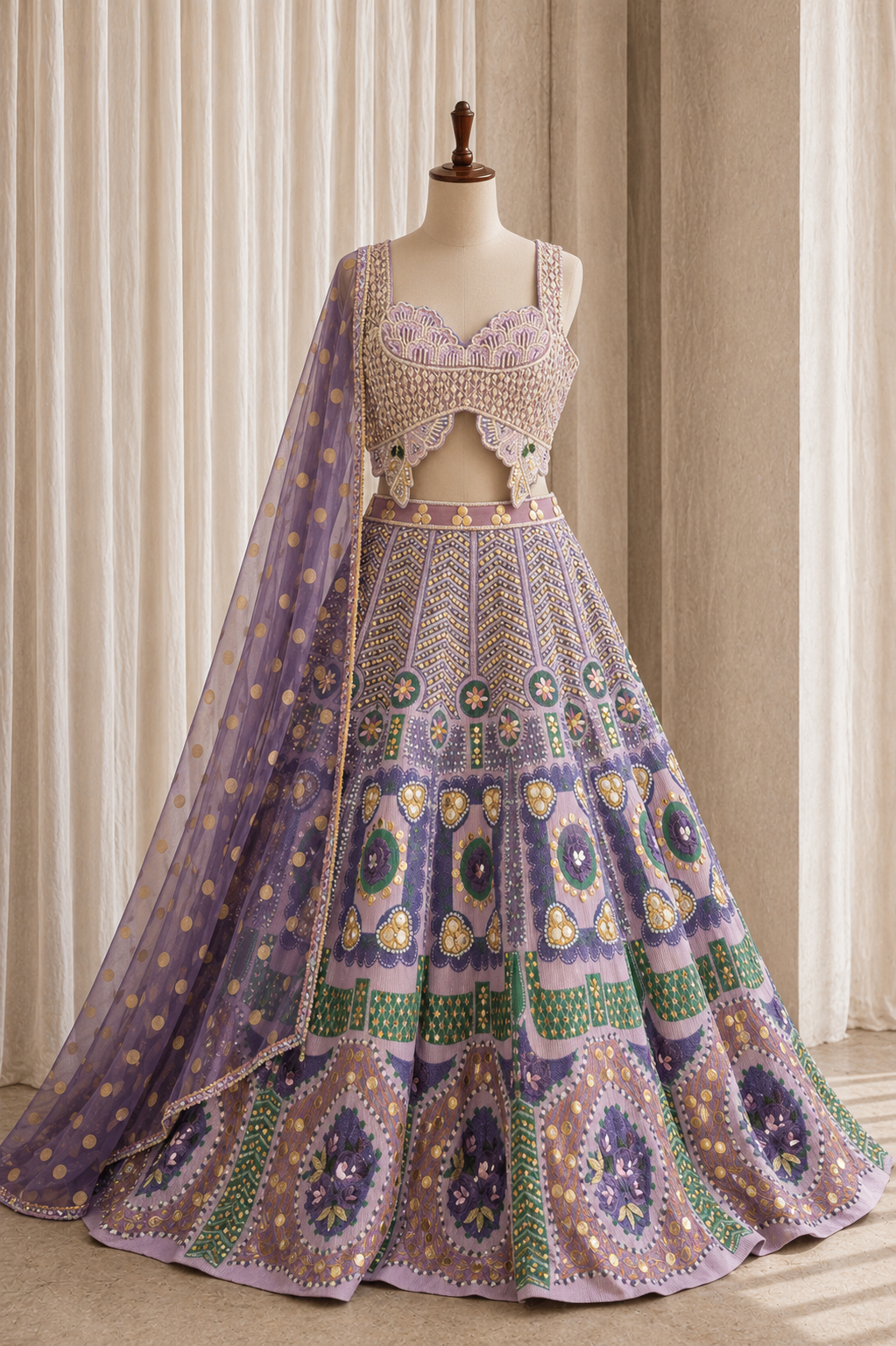 Fantastic Lavender Color And Georgette Fabric With PDP Work Lehenga Choli