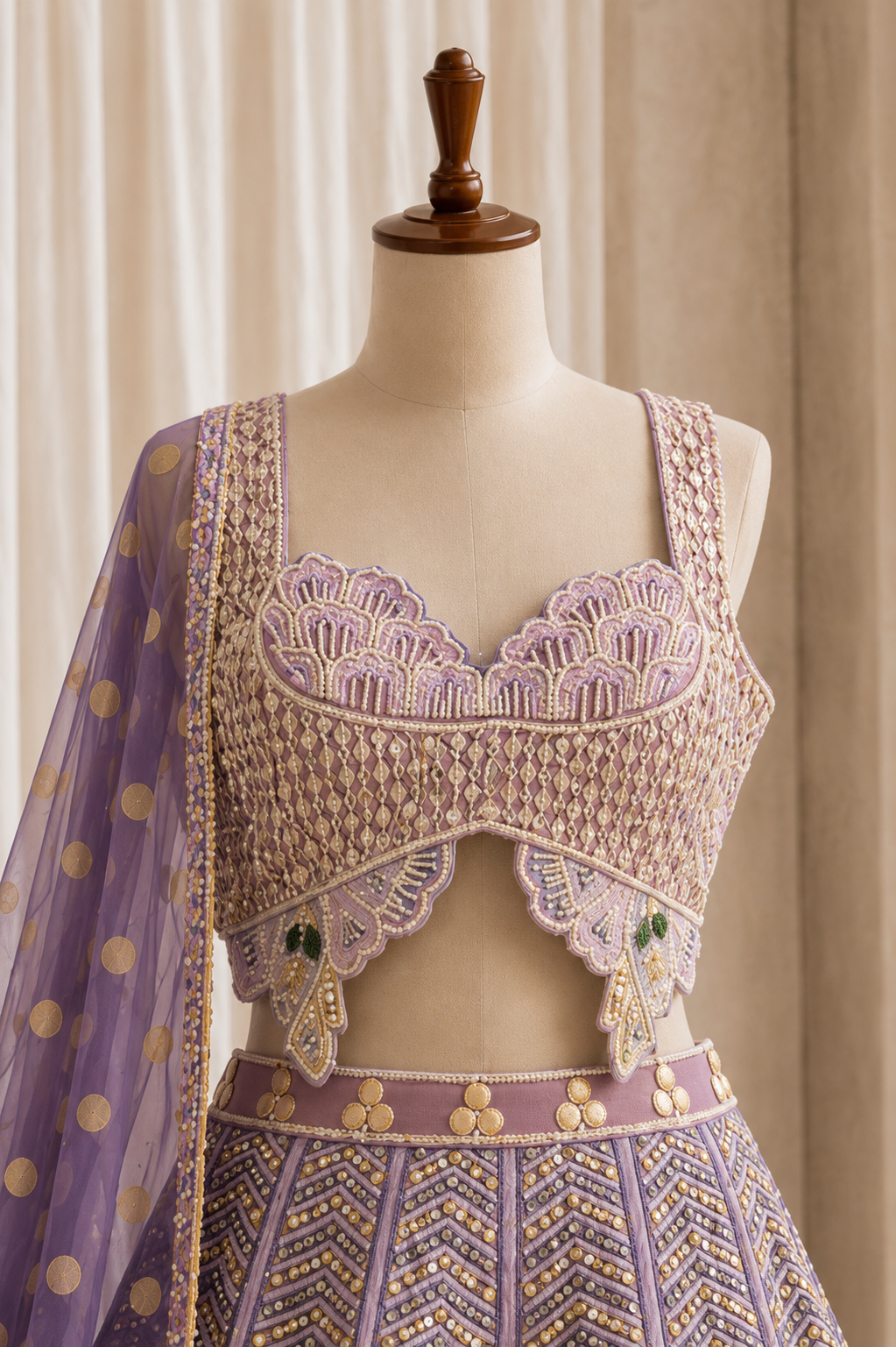 Fantastic Lavender Color And Georgette Fabric With PDP Work Lehenga Choli