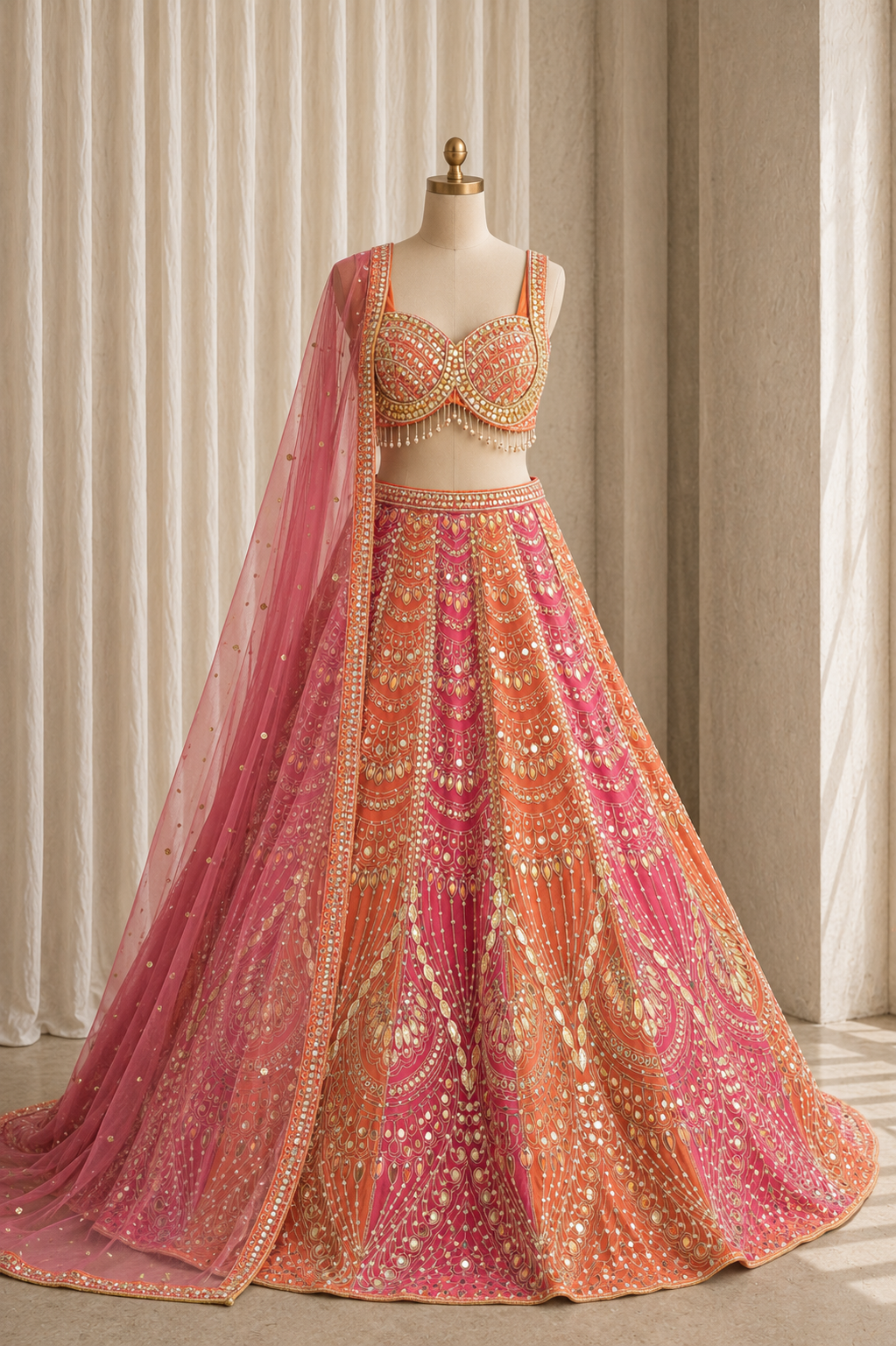 Stunning Pink Color And Georgette Fabric With PDP Work Lehenga Choli