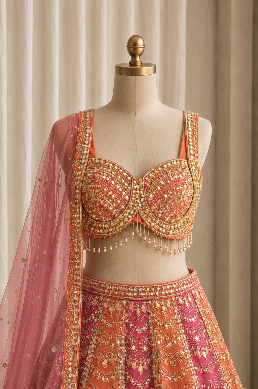 Stunning Pink Color And Georgette Fabric With PDP Work Lehenga Choli