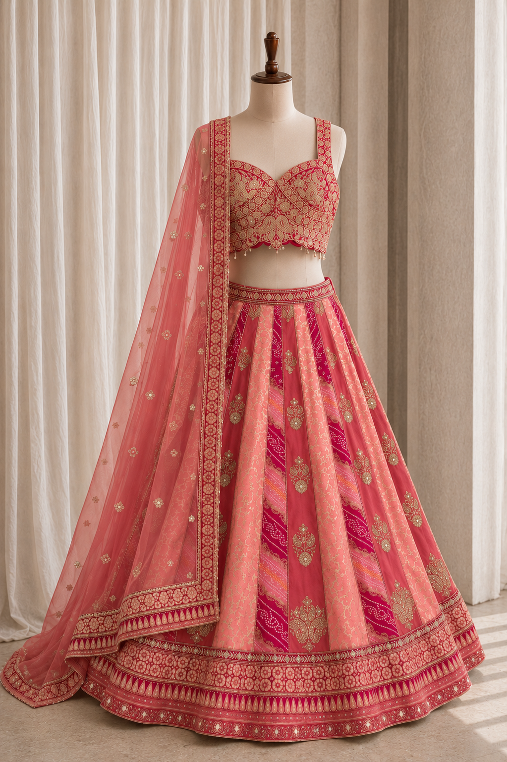 Lovely Rani Color And Banarasi Silk  Fabric With Zari Work Lehenga Choli