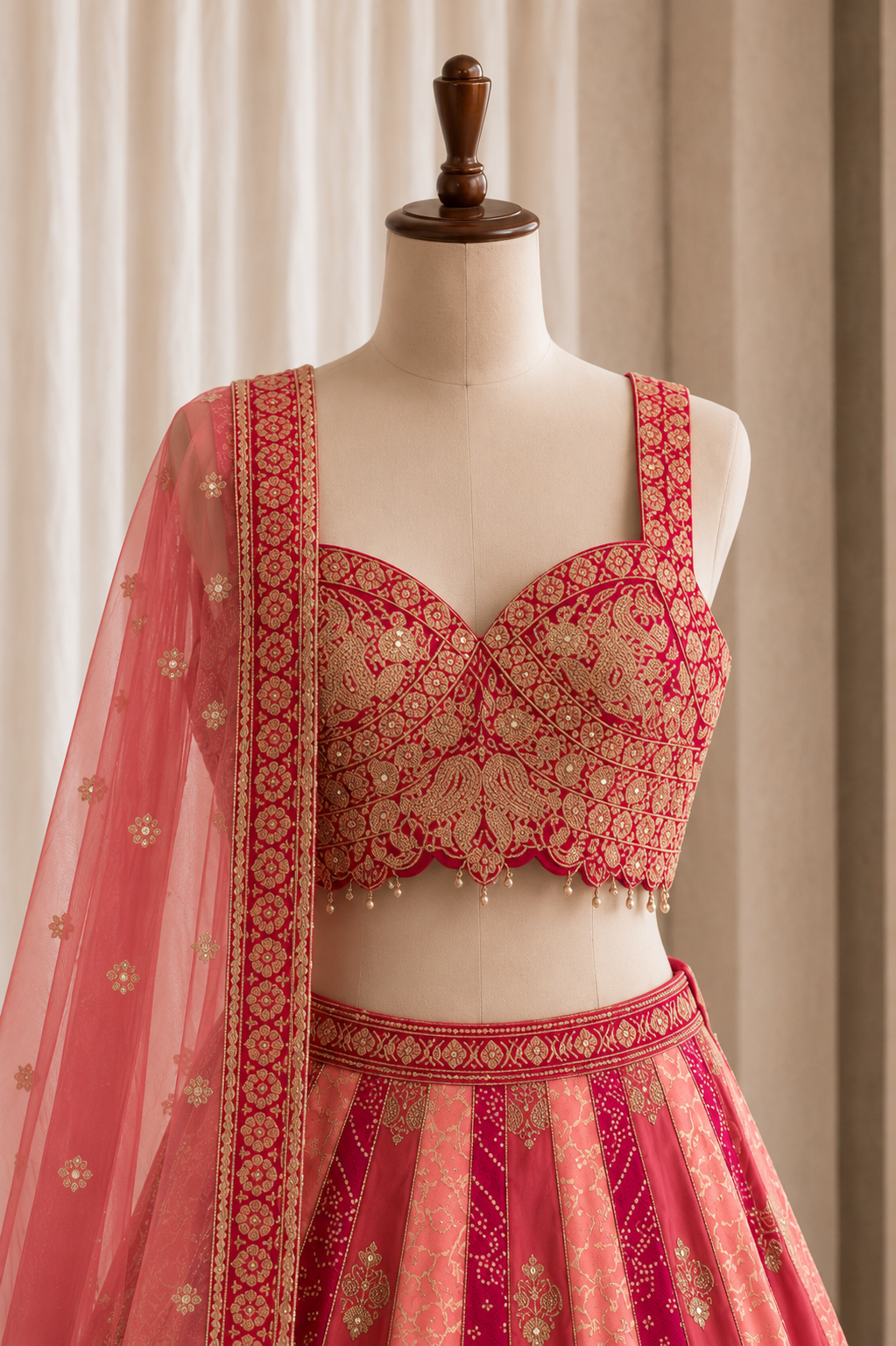 Lovely Rani Color And Banarasi Silk  Fabric With Zari Work Lehenga Choli