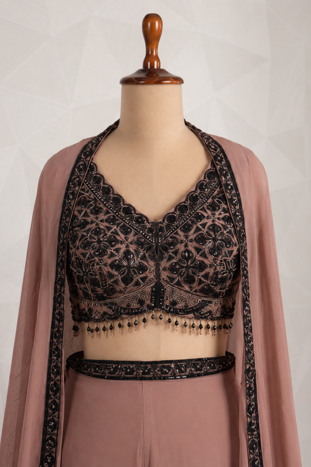 Trendy Brown Color and Georgette Fabric Sequins Work Palazzo Suits