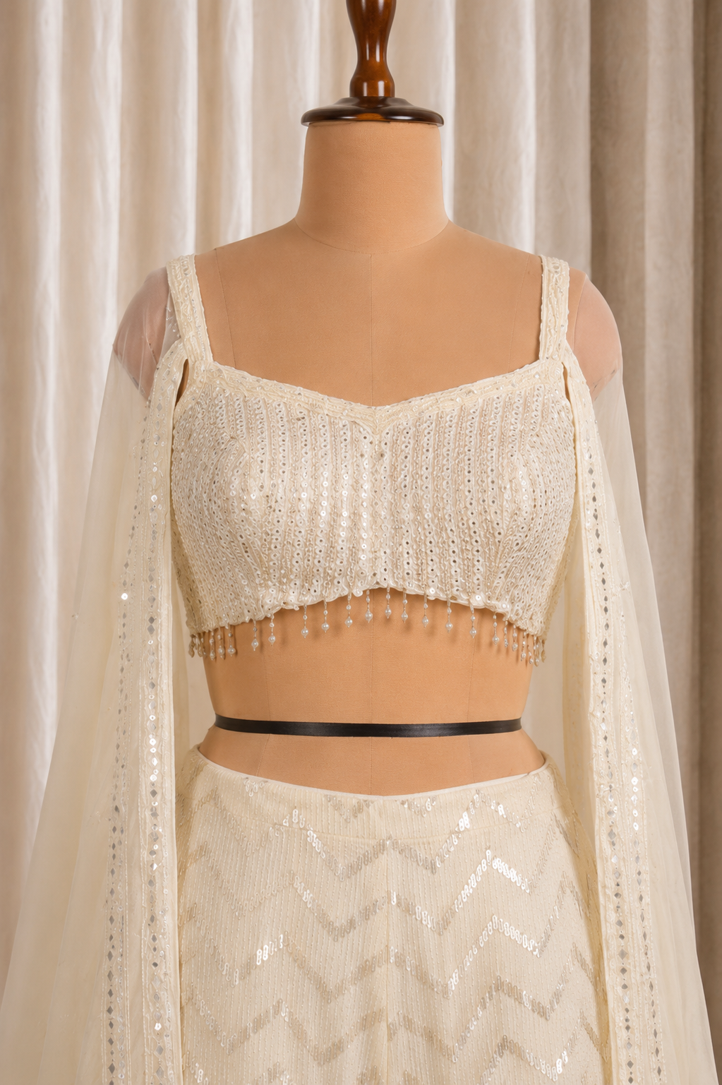 Wonderful Off White Color and Chiffon Fabric Diamond Work Style Suits