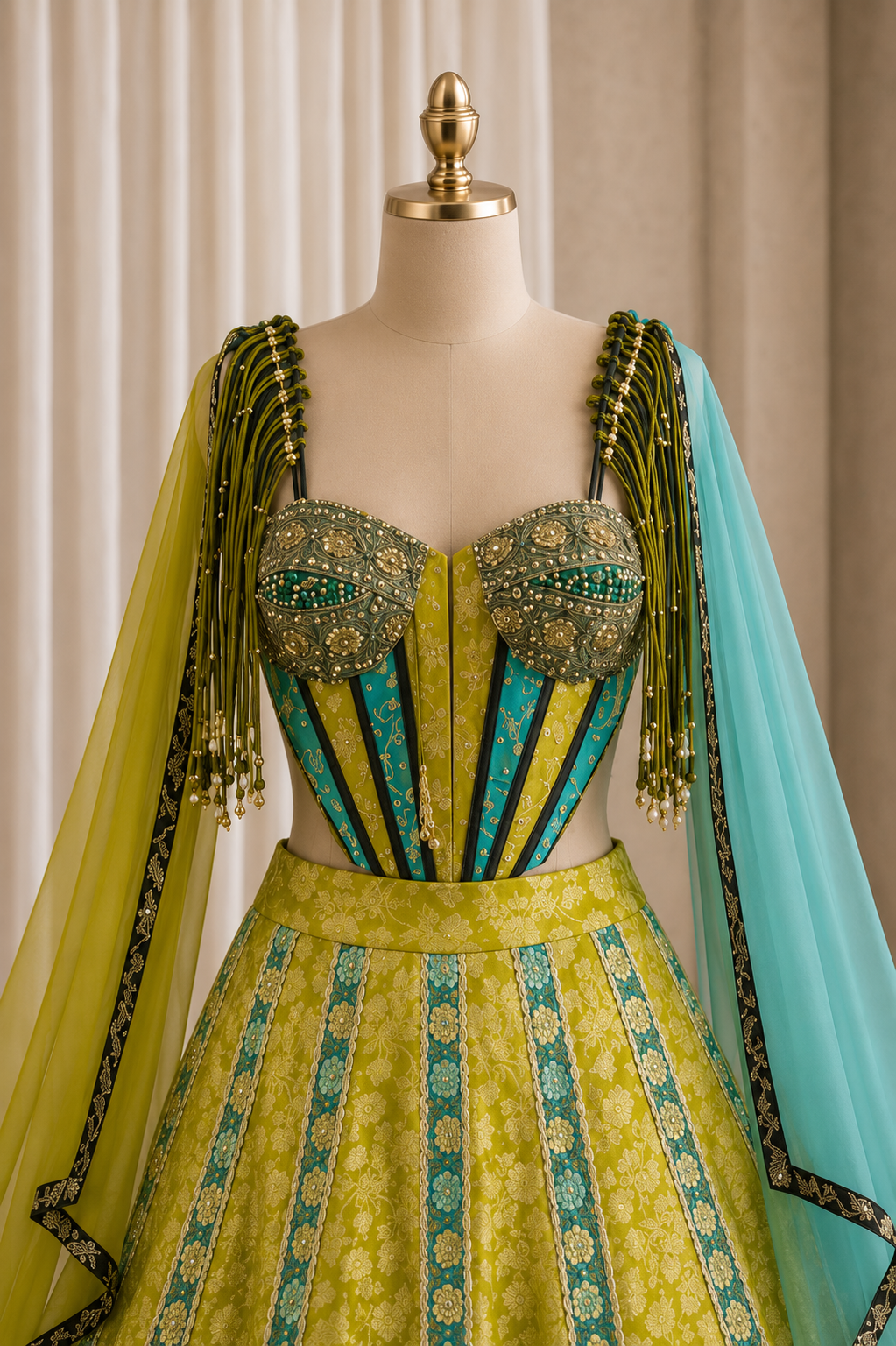 Fantastic Lime Green Color and Silk Fabric Zari Work Lehenga Choli