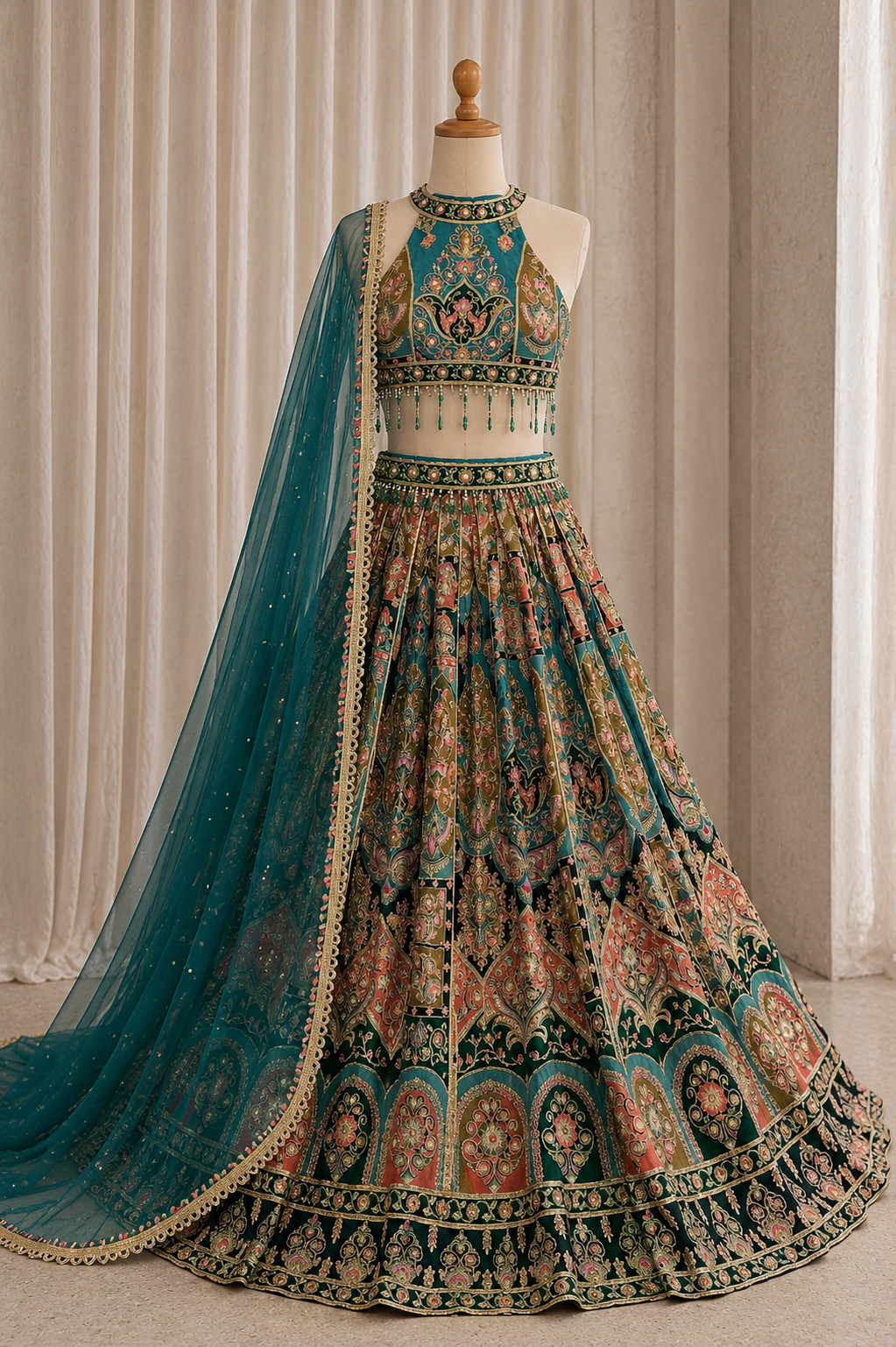 Wonderful Melty Color and Crepe Fabric Kasab Work Style Lehenga Choli
