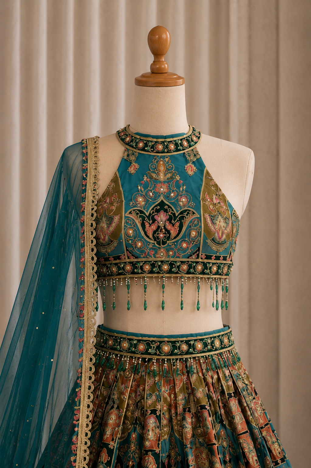 Wonderful Melty Color and Crepe Fabric Kasab Work Style Lehenga Choli
