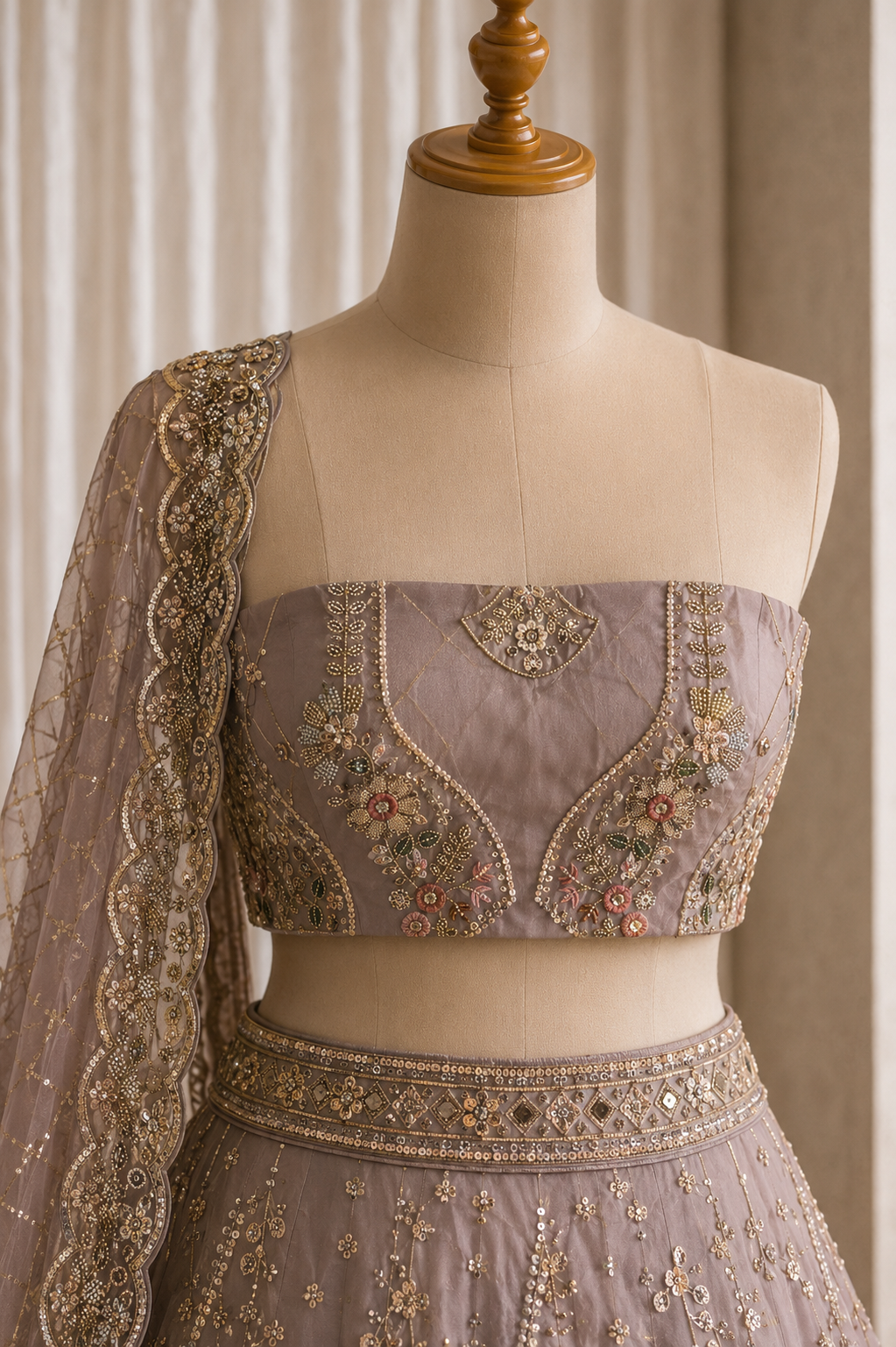 Wonderful Pink Color And Tissue Silk Fabric Cut Dana with Unstitch Lehenga