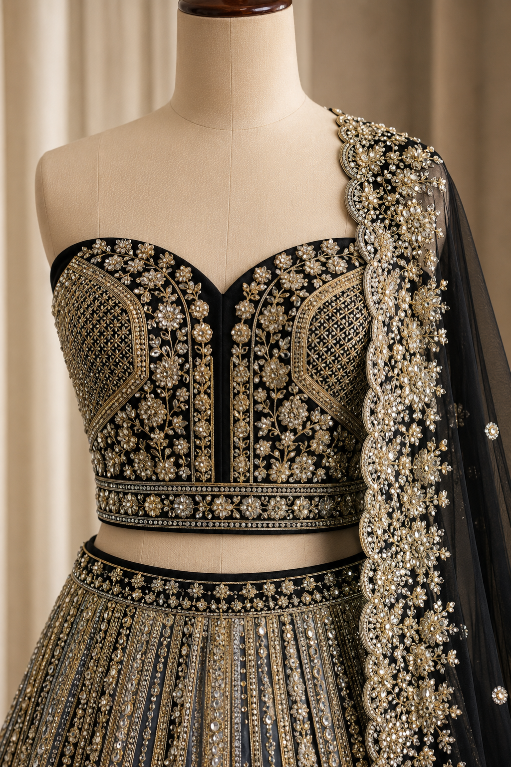 Ravishing Cut Dana Work Navy Blue Color And Soft Net Fabric Unstitch Lehenga