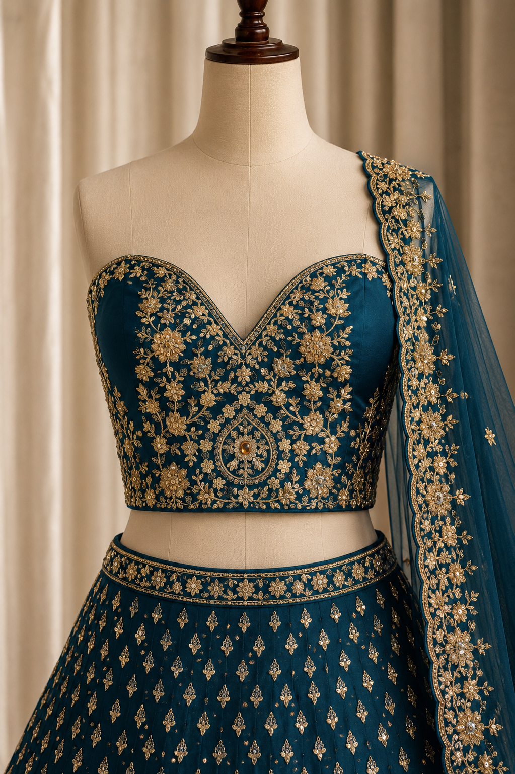 Delightful Zari Work Aqua Blue Color And Soft Net Fabric Unstitch Lehenga