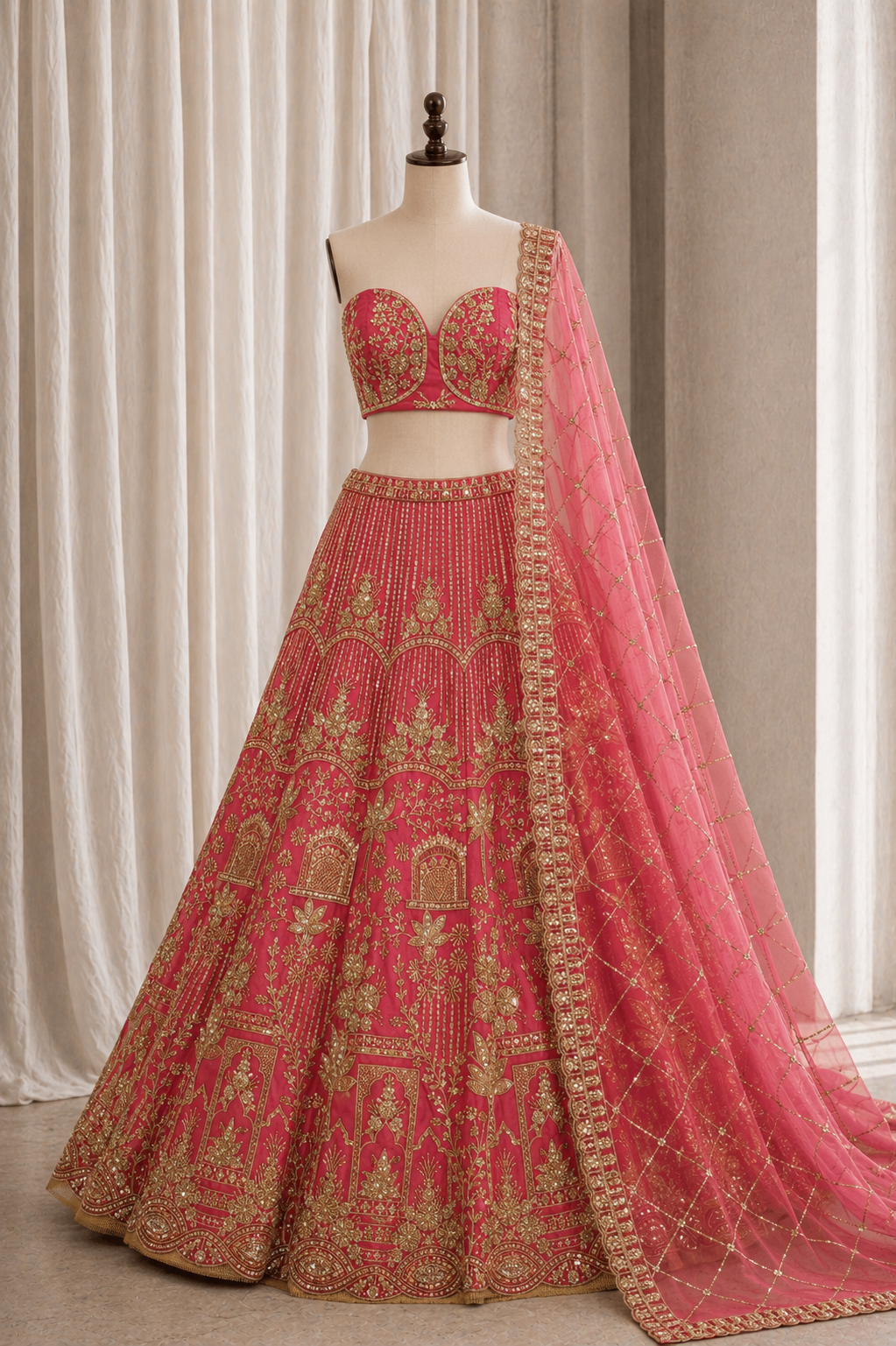 Incredible Sequins Work Pink Color And Soft Net Fabric Unstitch Lehenga