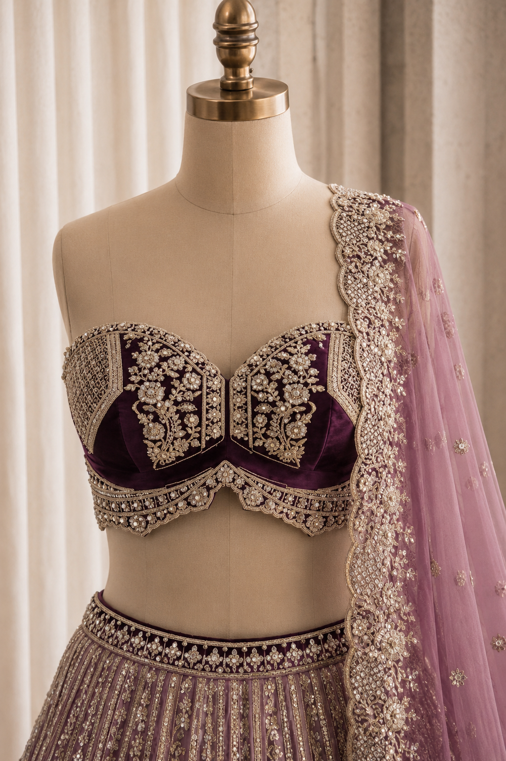 Beautiful Purple Ombre Color And Net Fabric Sequins work Unstitch Lehenga