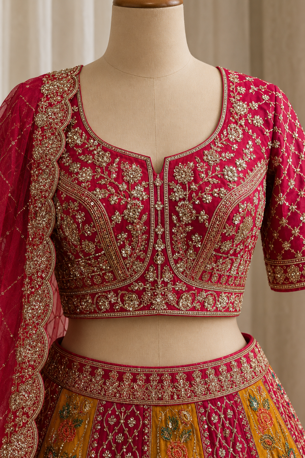Heavenly Art Silk Fabric and Rani Color Zari Work Lehenga Choli
