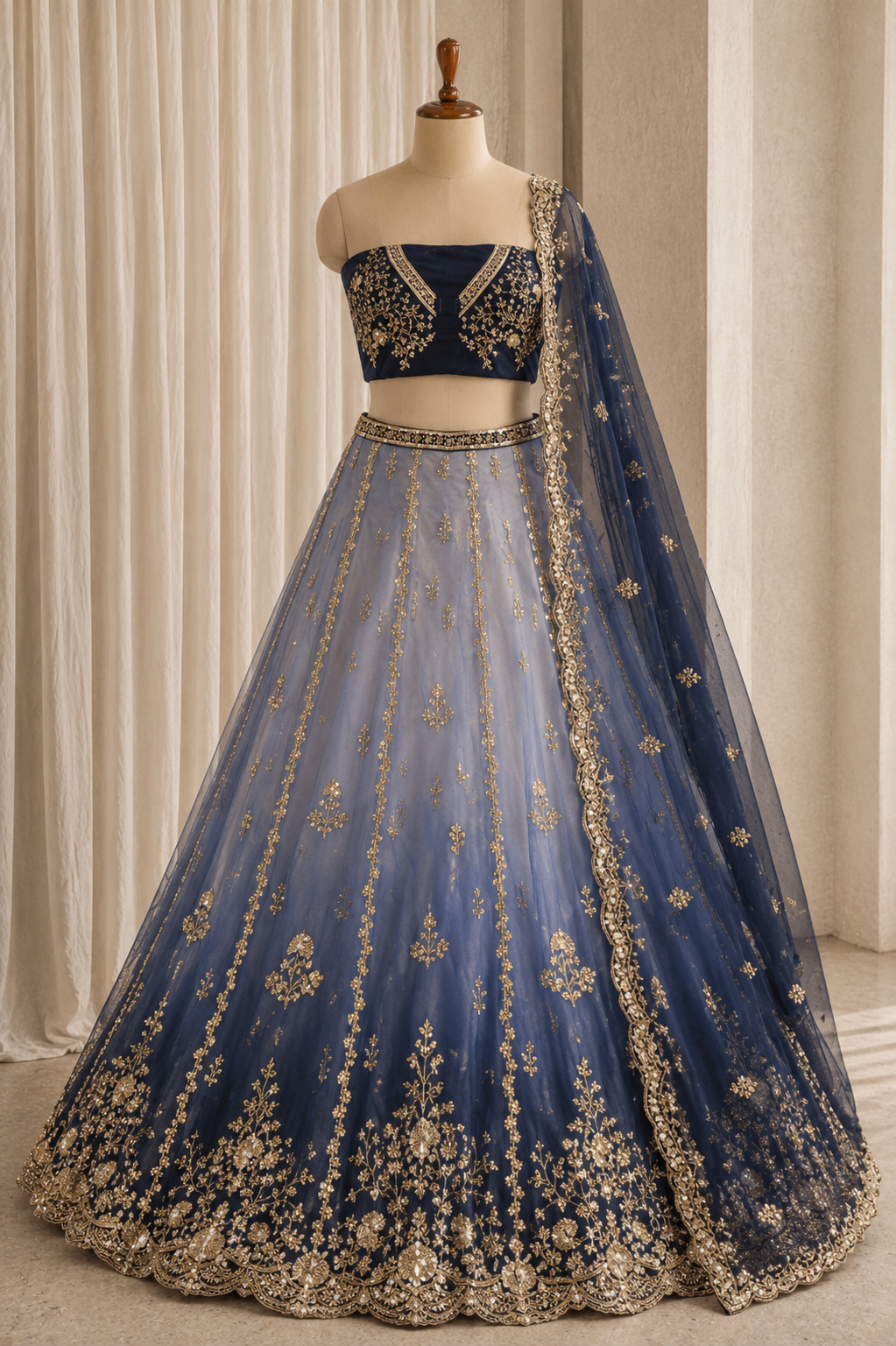 Perfect Net & Greasy Blue Color Sequins Work Lehenga Choli