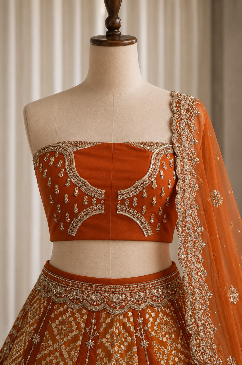 Pretty Banarasi Silk & Orange Color Weaving Work Lehenga Choli