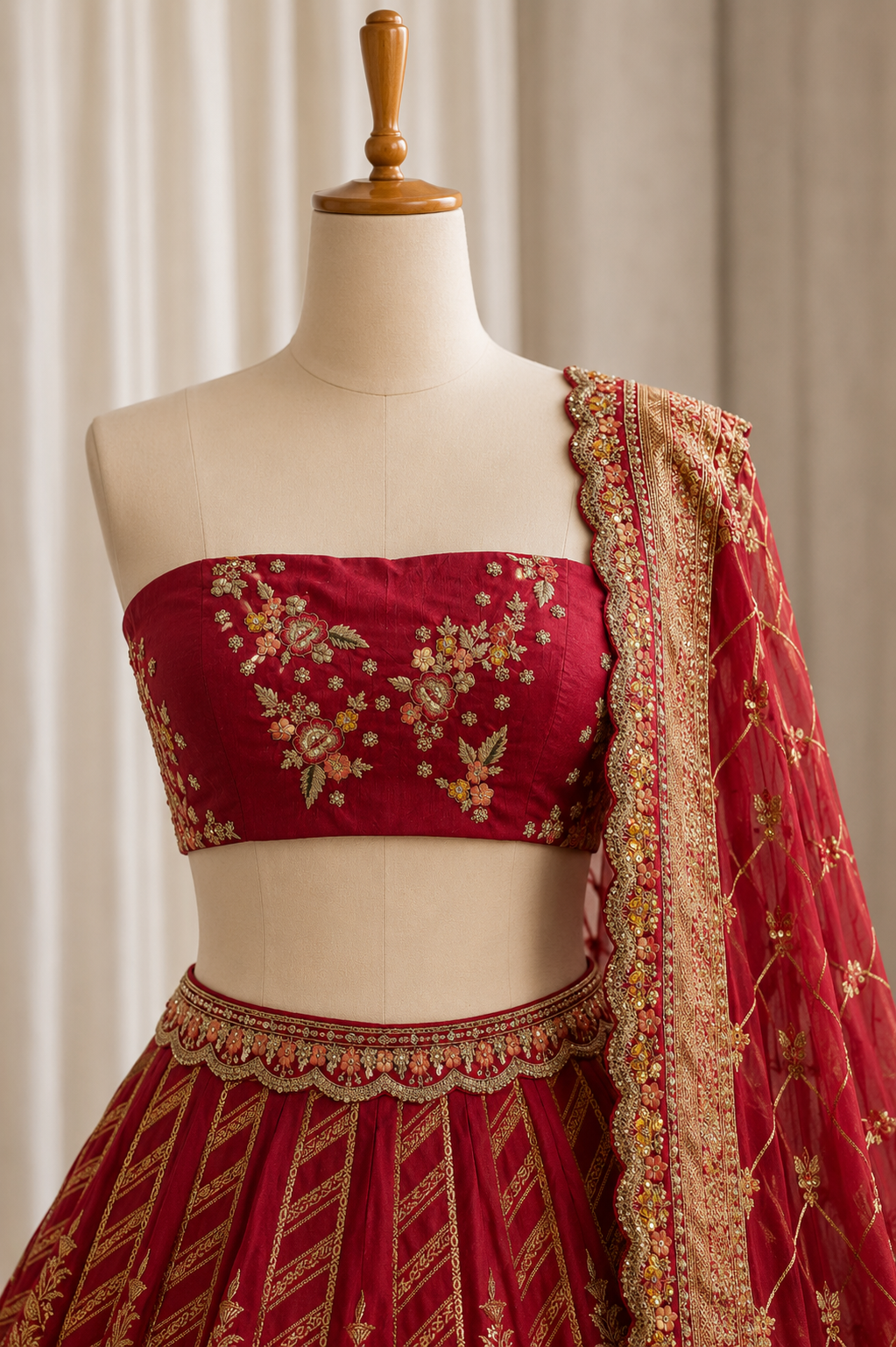 Magnificent Banarasi Silk & Rani Color Weaving Work Lehenga Choli
