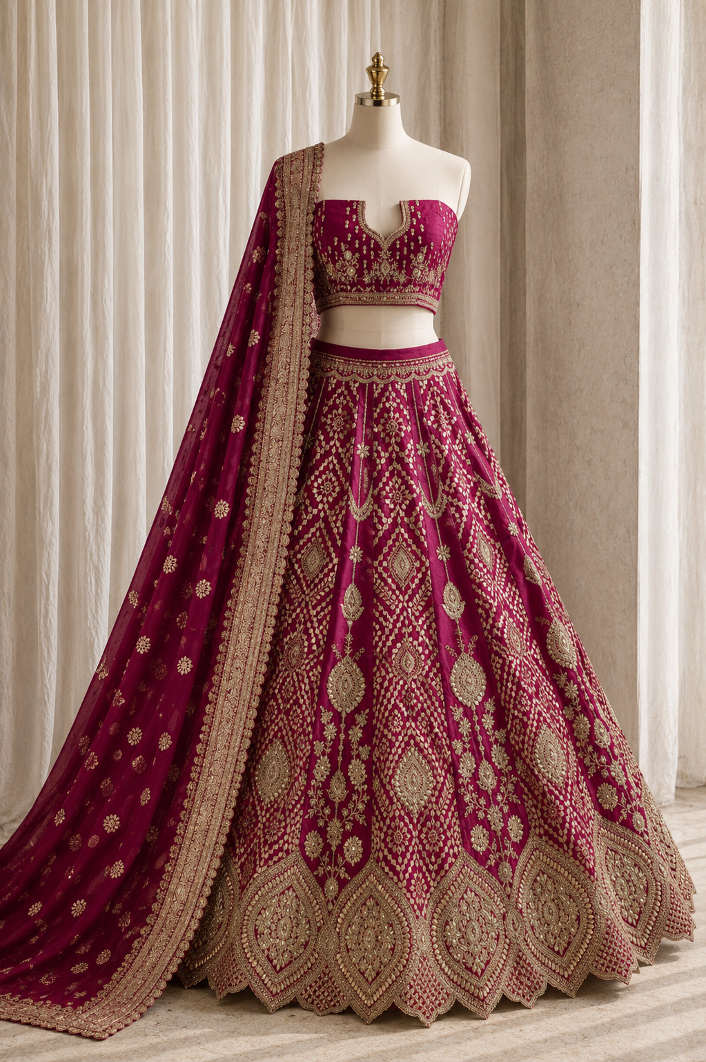 Terrific Banarasi Silk & Fuchsia Pink  Color Weaving Work Lehenga Choli