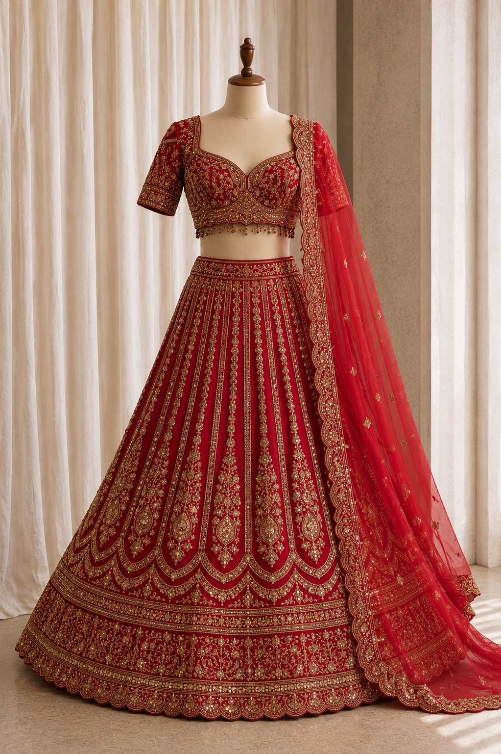 Great Raw Silk Fabric and Rani Color Zari Work Lehenga Choli