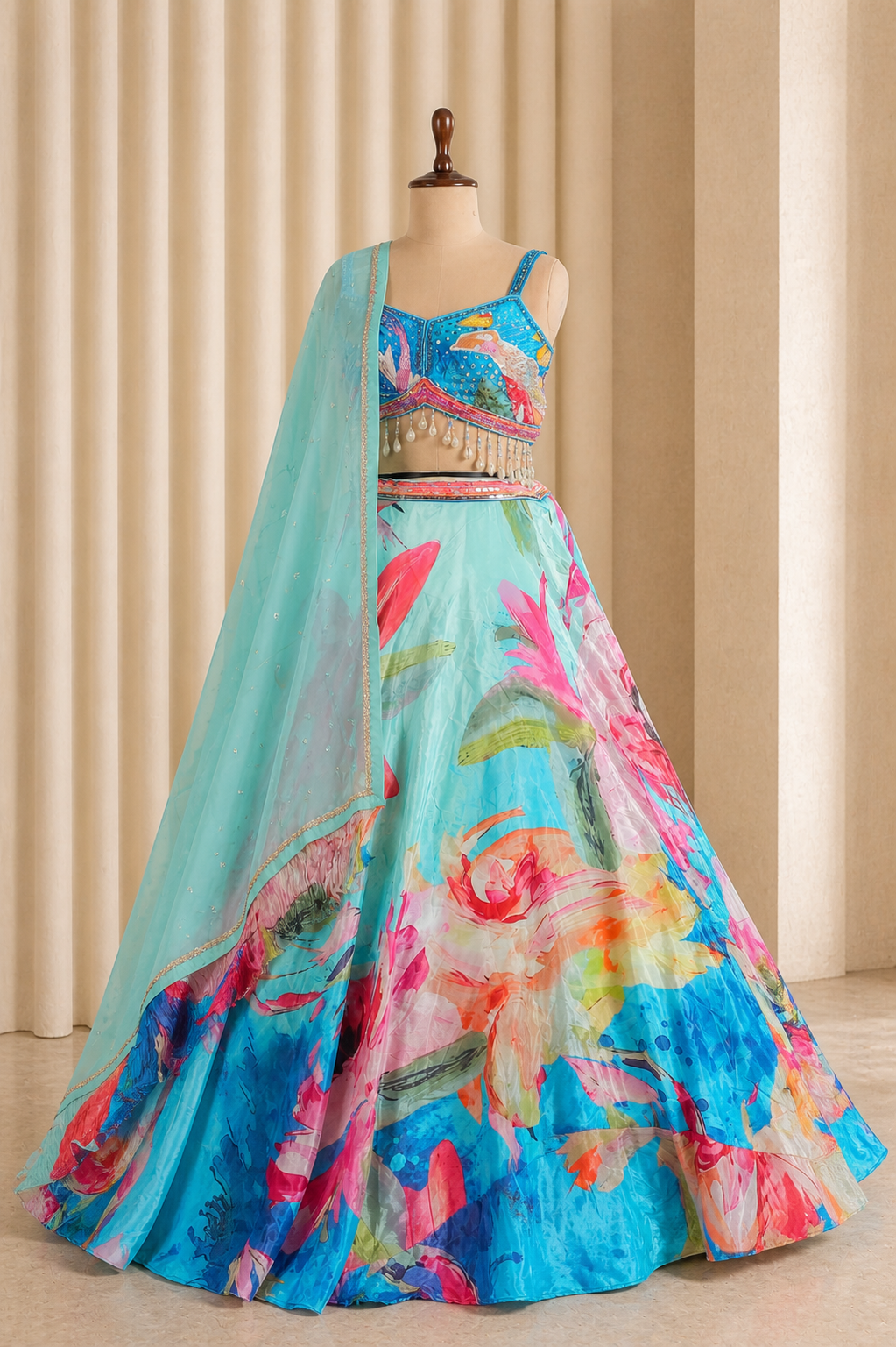 Fancy And Trendy Multi Color Printed designer lehenga Choli