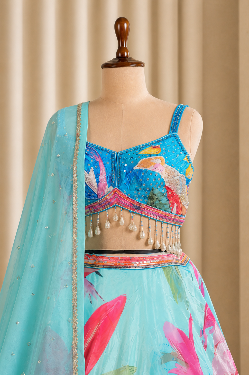 Fancy And Trendy Multi Color Printed designer lehenga Choli