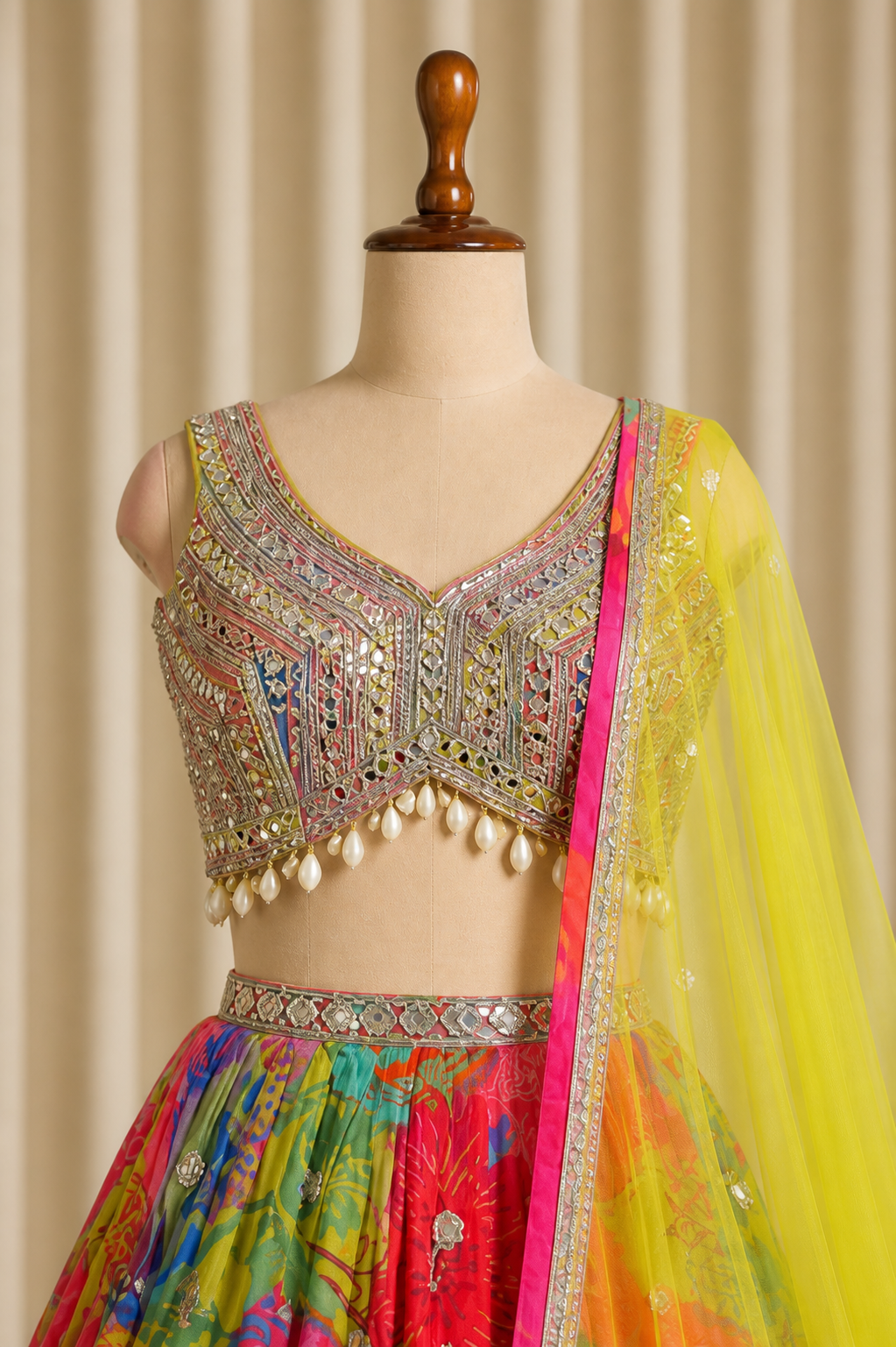 Scintillating Multi Color Printed designer lehenga Choli