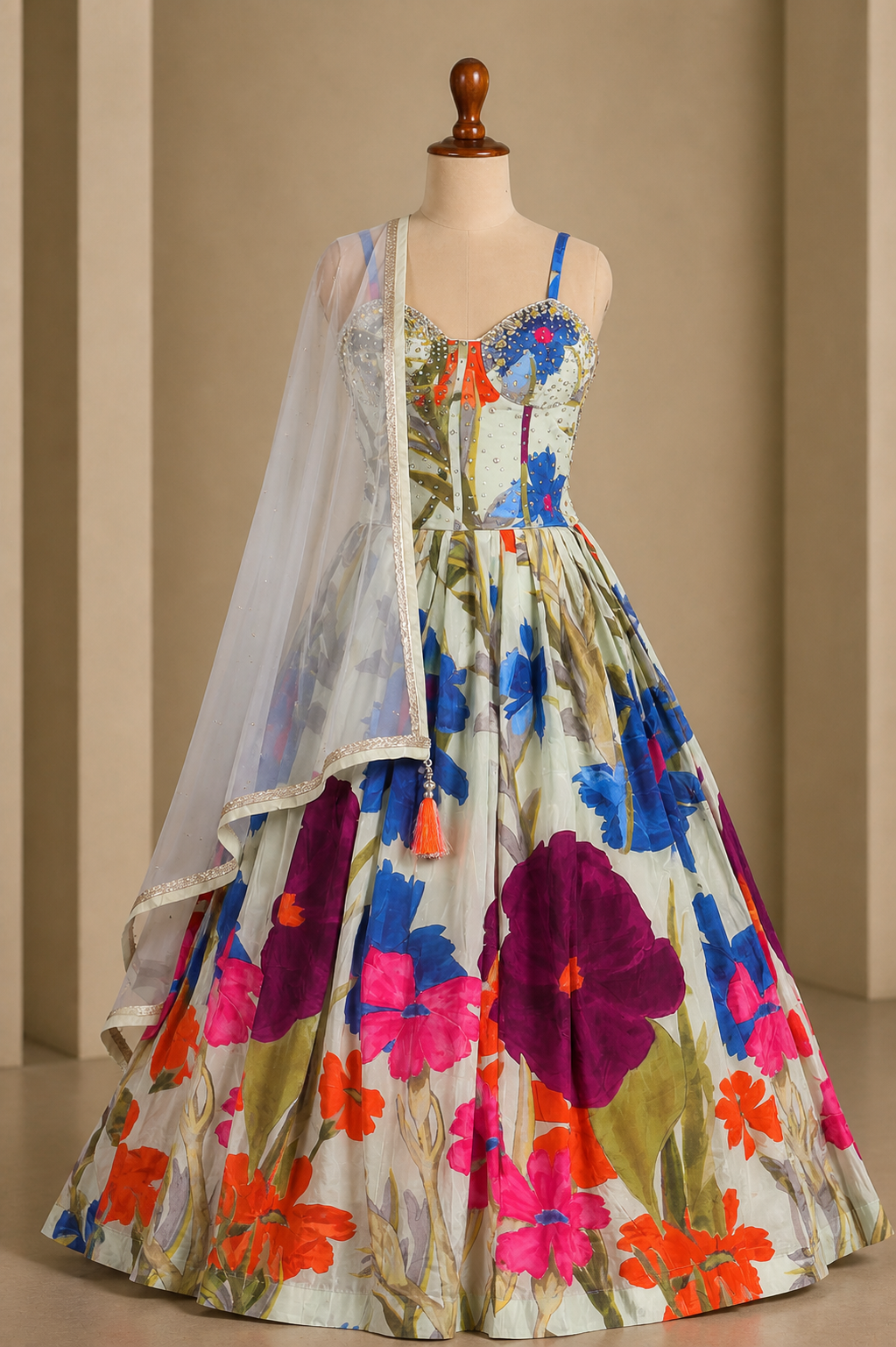 Beautiful Printed Lehenga Choli With Designer Corset