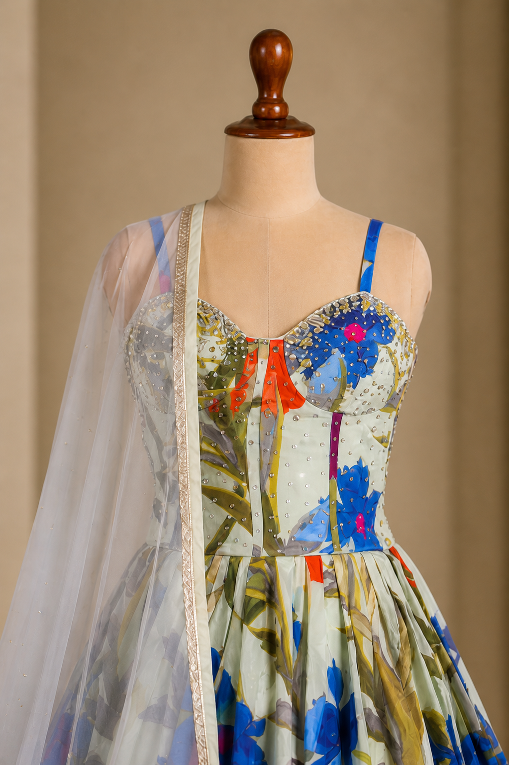 Beautiful Printed Lehenga Choli With Designer Corset