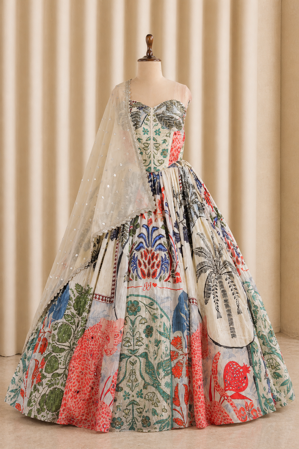 Incredible Printed Lehenga Choli With Designer corset