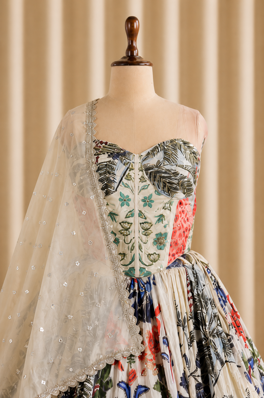 Incredible Printed Lehenga Choli With Designer corset