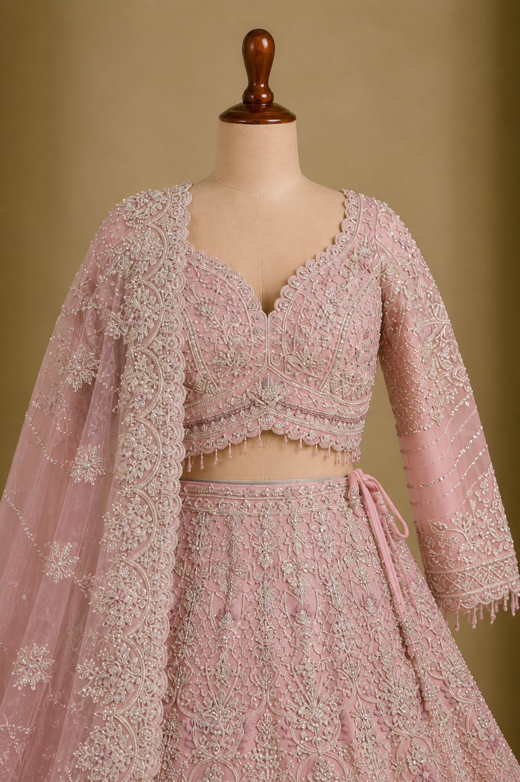 Beautiful Pink Lehenga Choli With Complete filled Work