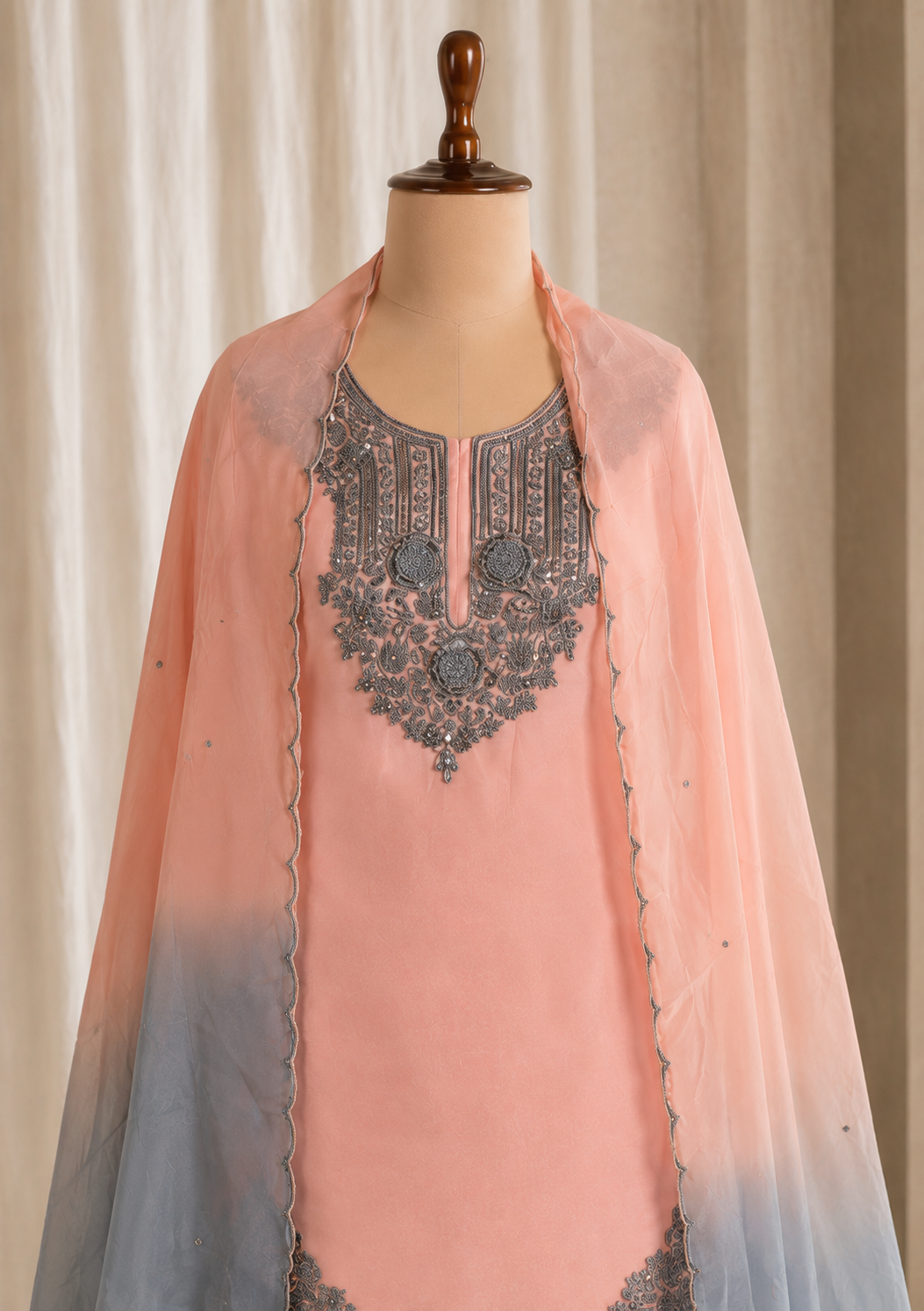 Flared Georgette Garara Suits  in Pink Color