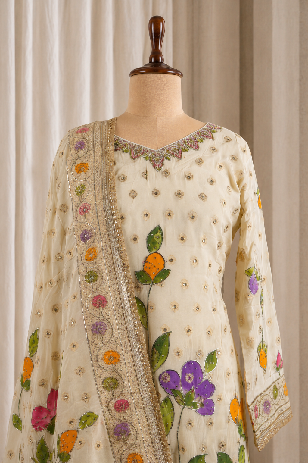 Stunning Silk Based Kurti Styled Gharara Suit