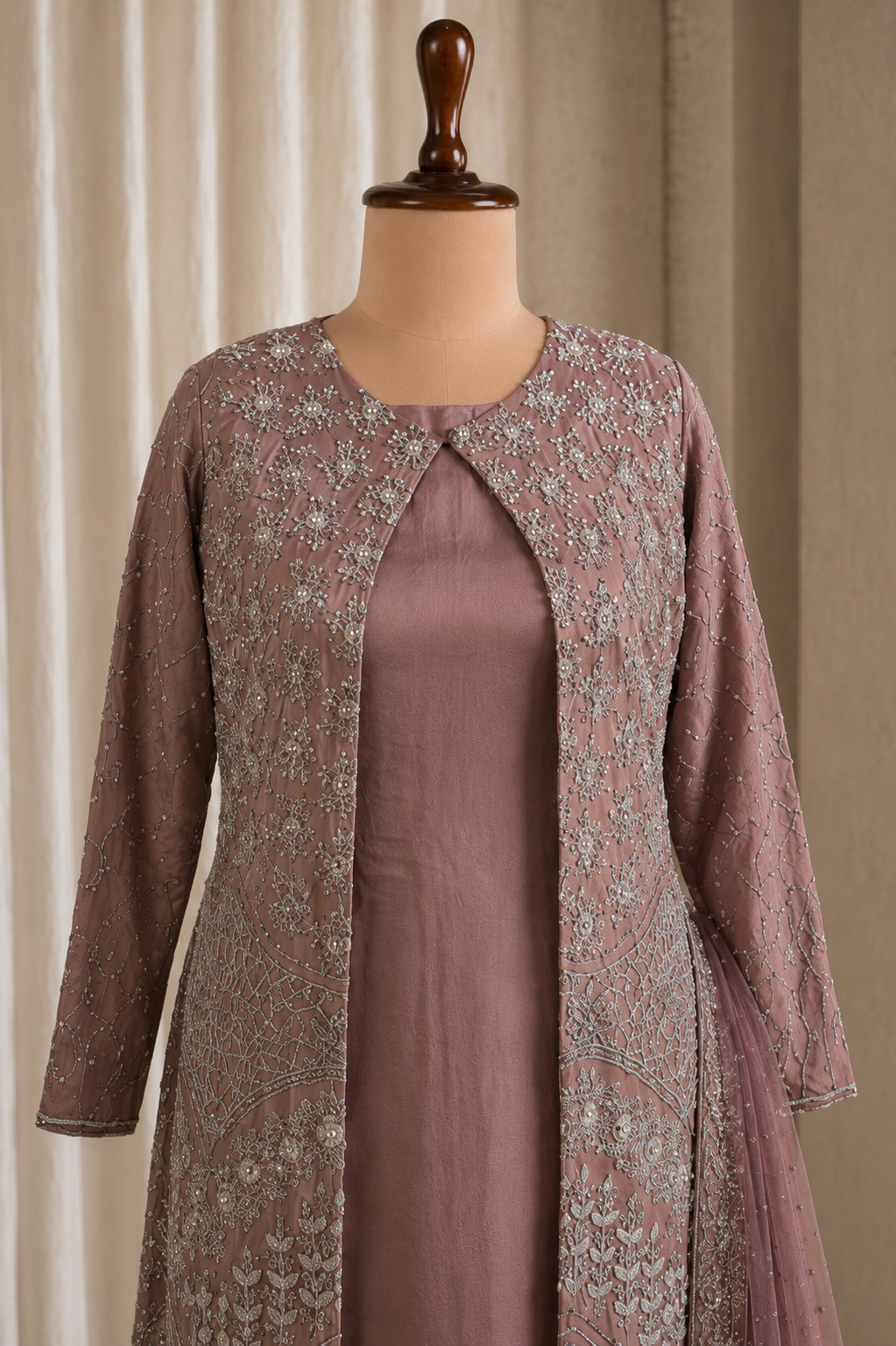 Amazing Rose Gold Jacket Styled Straight Pants Suit