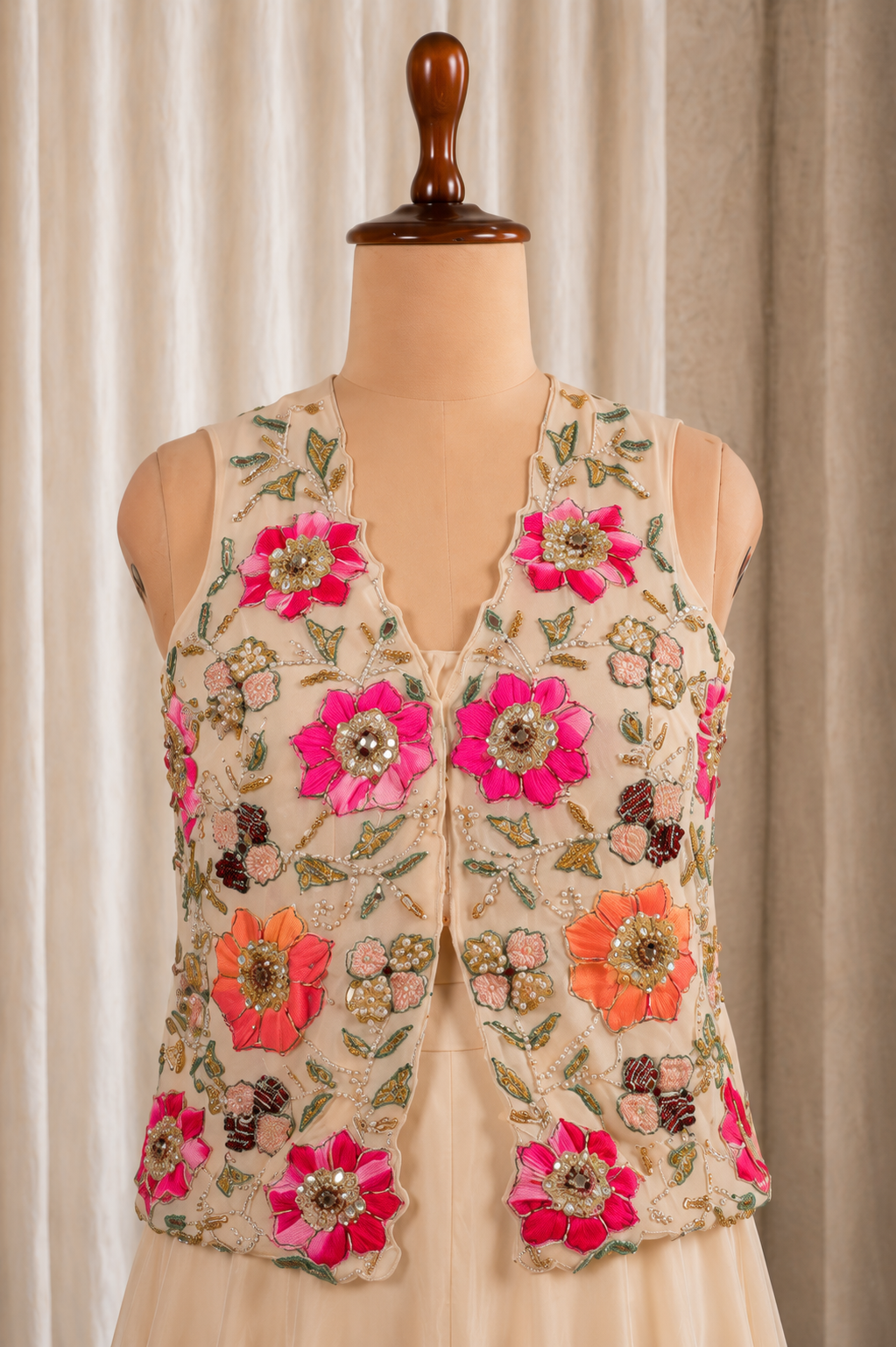 Gorgeous Light Beige-Multicolored Designer Palazzo Set