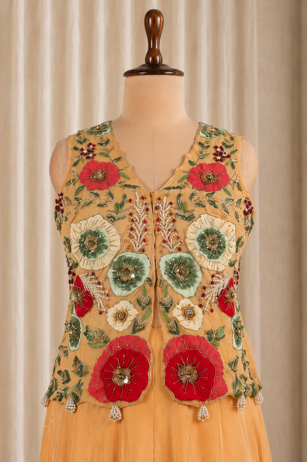 Gorgeous Beige-Multicolored Designer Palazzo Set